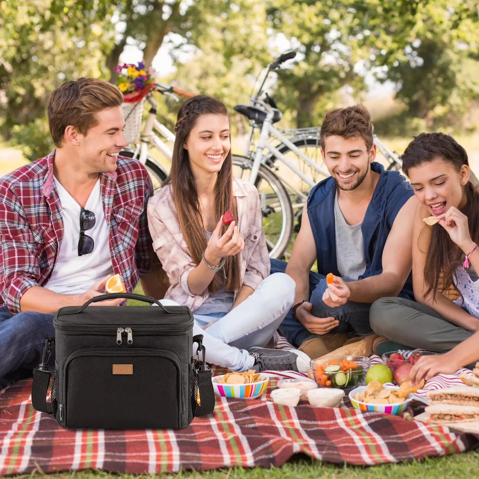 Lifewit Borsa Termica Porta Pranzo Impermeabile, Nero, 24L - immagine 9