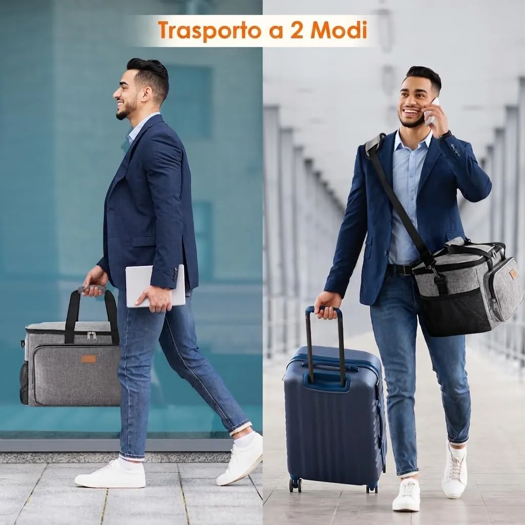 Lifewit Borsa Termica Porta Pranzo 33L Grigio - immagine 5