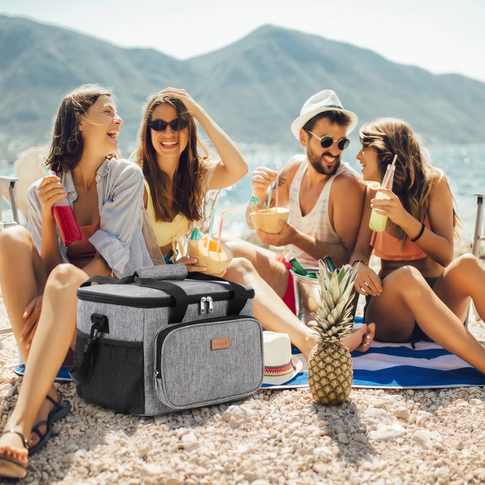 Lifewit Borsa Termica Porta Pranzo 33L Grigio - immagine 6