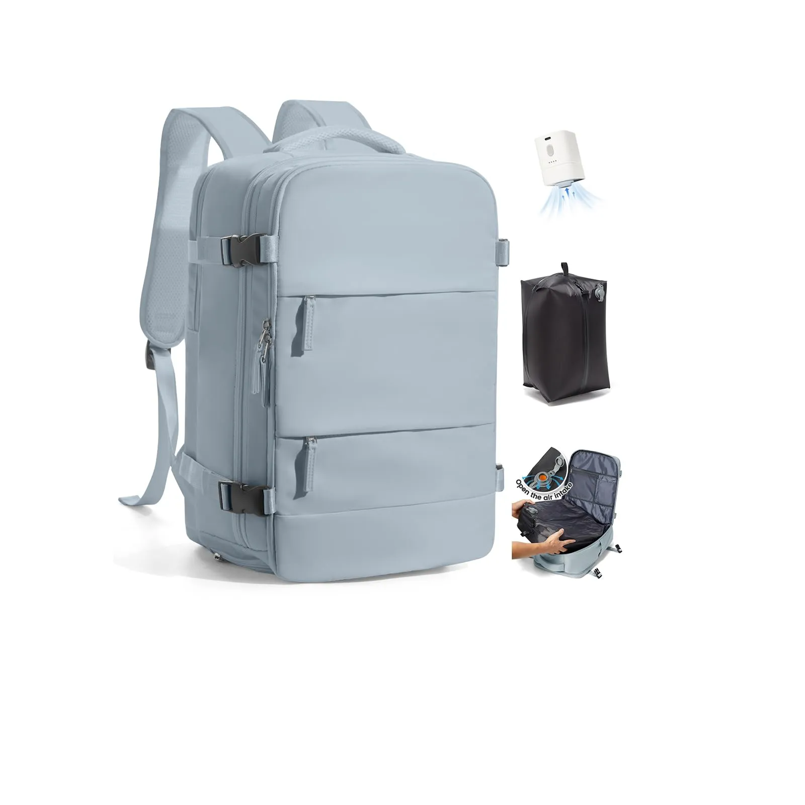 SZLX Zaino da Viaggio 40x30x20 con Pompa Sottovuoto per Ryanair e Wizzair, Impermeabile, Scomparto Laptop 14 Pollici e Scomparto Scarpe - immagine 1
