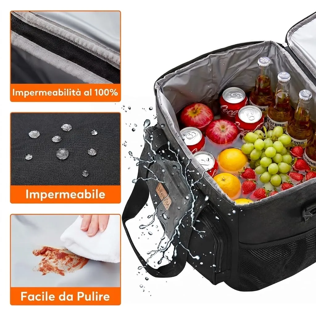 Lifewit Borsa Termica Porta Pranzo 33L Nero - immagine 4