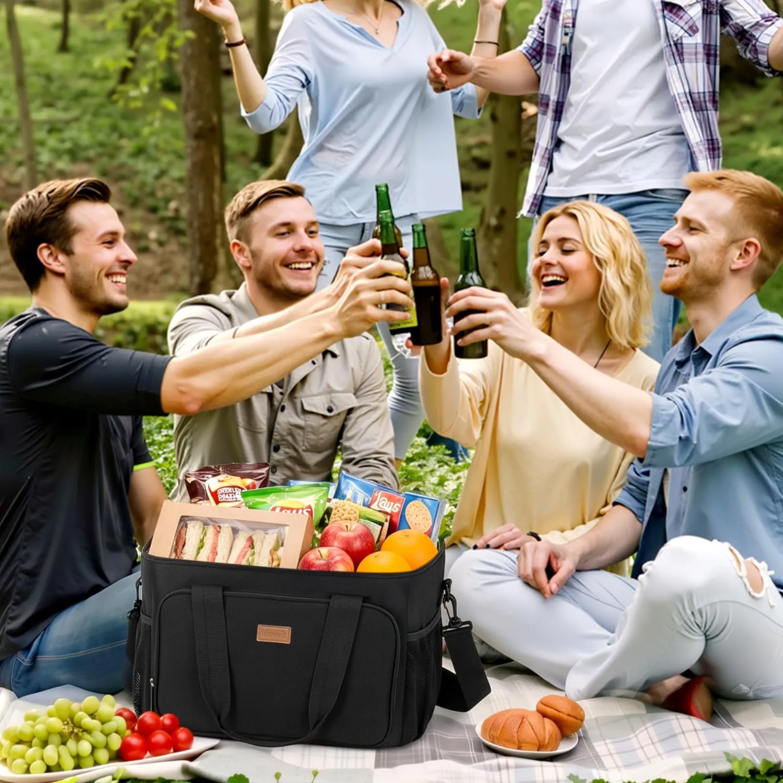 Lifewit Borsa Termica Porta Pranzo 33L Nero - immagine 8