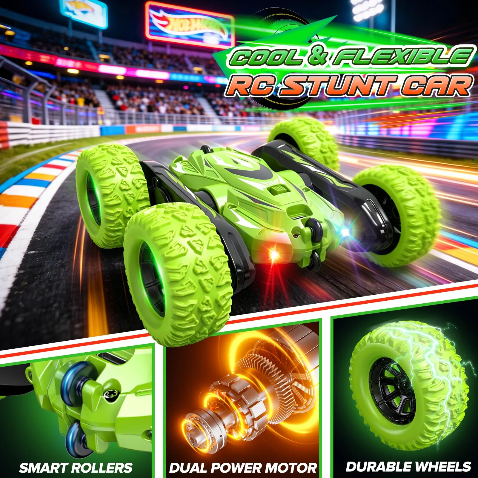 HappyGoLucky Macchina Radiocomandata 4WD 2.4GHz 360° Flip RC Auto per Bambini - immagine 5