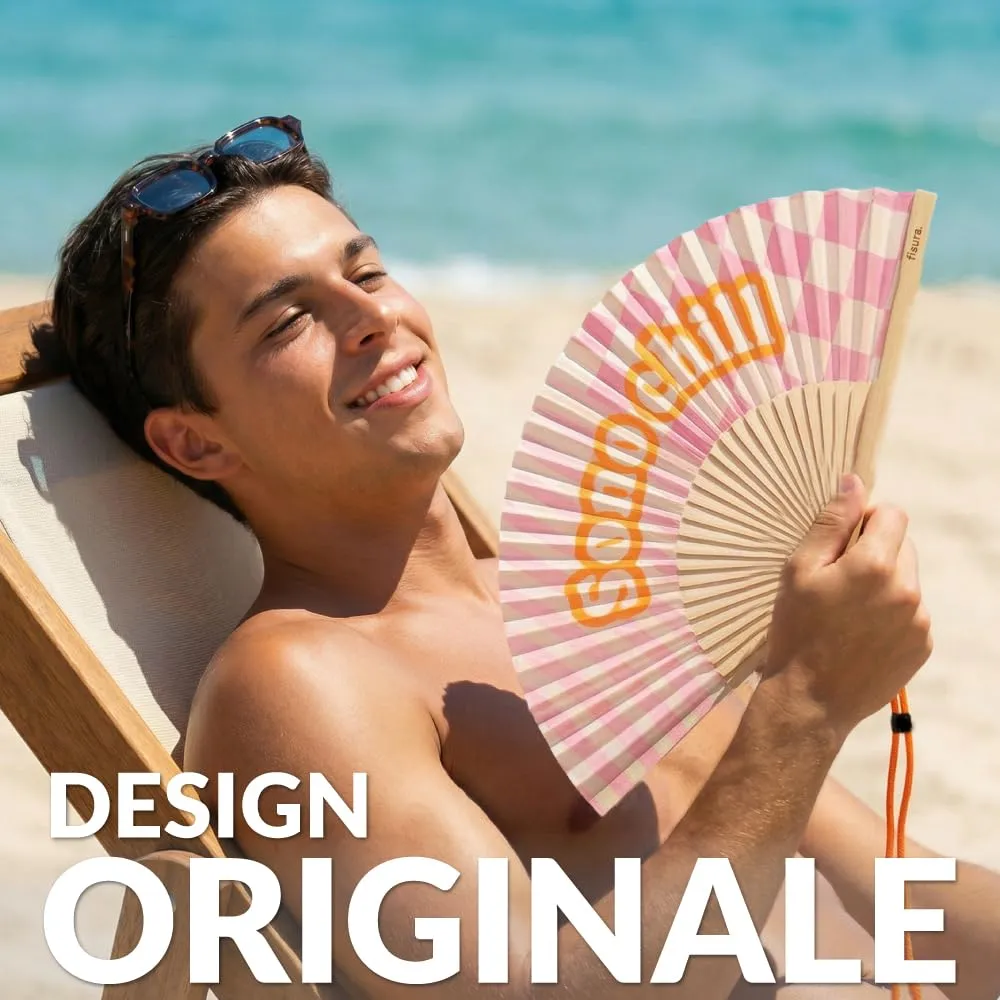 Fisura Ventaglio "Sono chill" in Legno Rosa, 42,5 x 23 cm - immagine 2