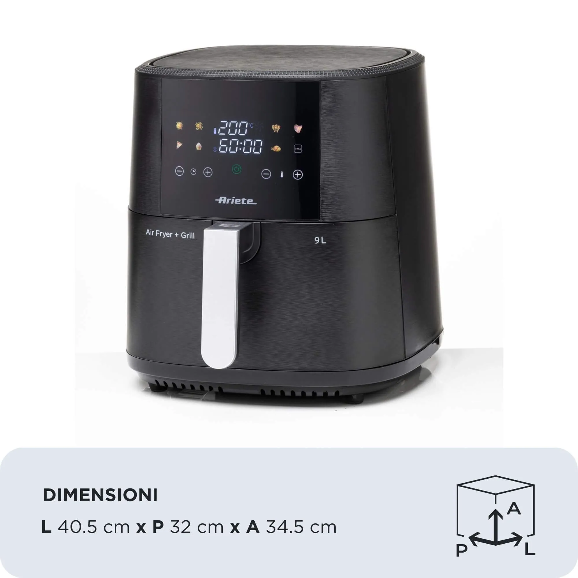 Ariete 4630/10 Friggitrice ad Aria 9L, 1500 W, Nero - immagine 3