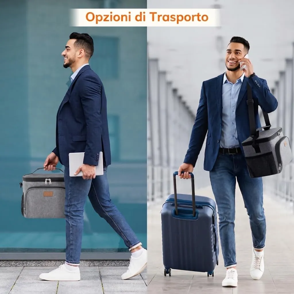 Lifewit Borsa Termica Porta Pranzo Impermeabile, Grigio, 24L - immagine 7