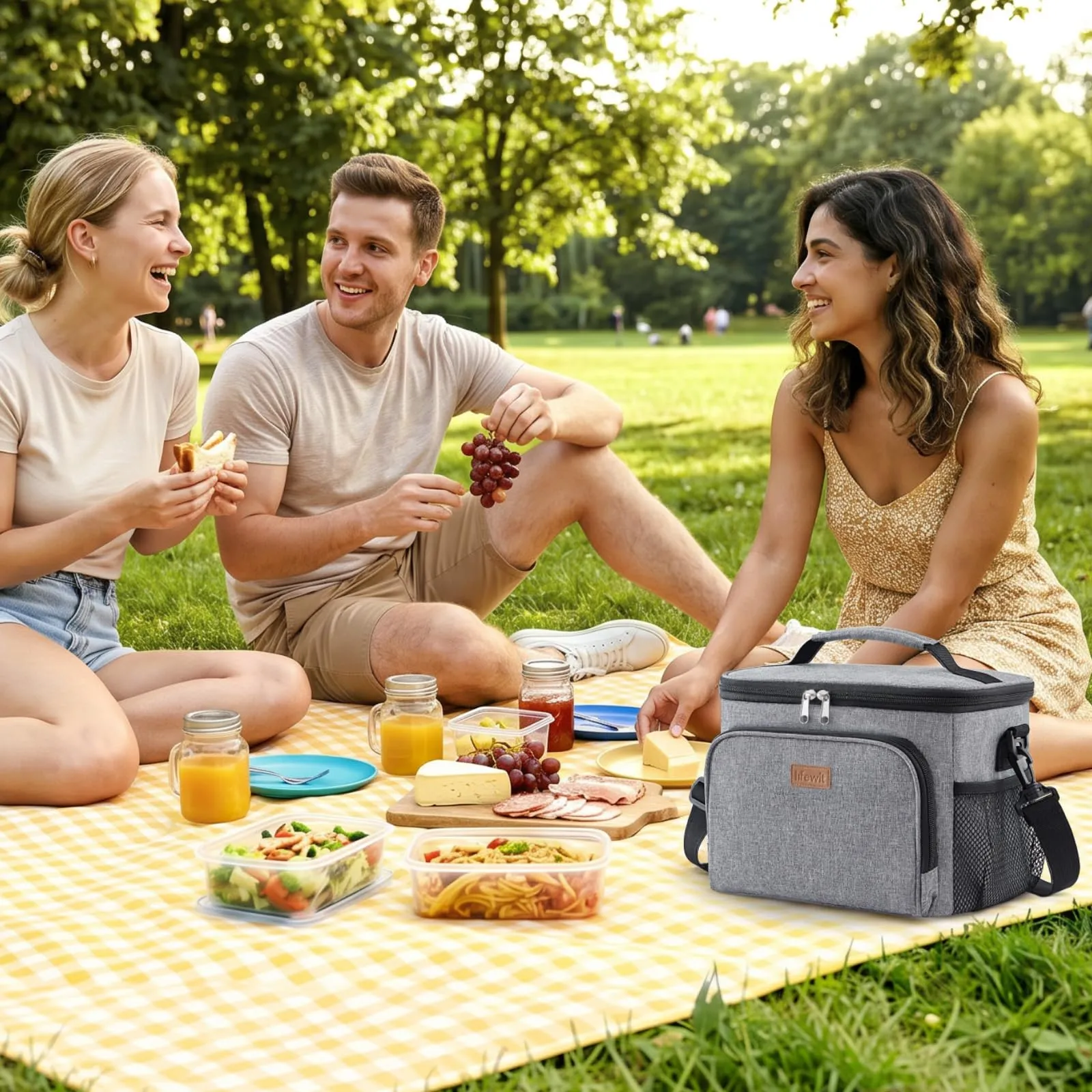 Lifewit Borsa Termica Porta Pranzo Impermeabile, Grigio, 24L - immagine 8