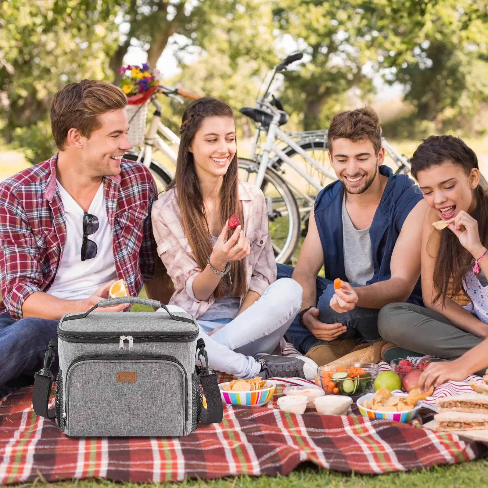 Lifewit Borsa Termica Porta Pranzo Impermeabile, Grigio, 24L - immagine 9