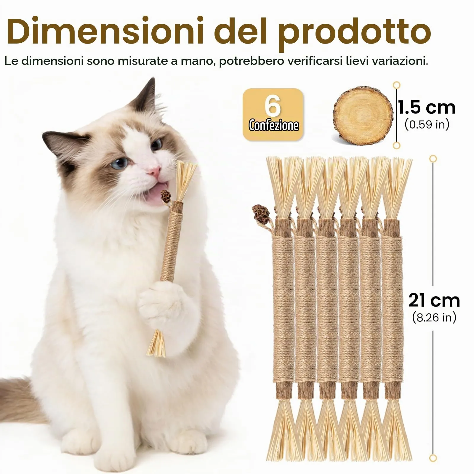Aidiyapet Bastoncini Matatabi per Gatti, 6 Pezzi - immagine 6