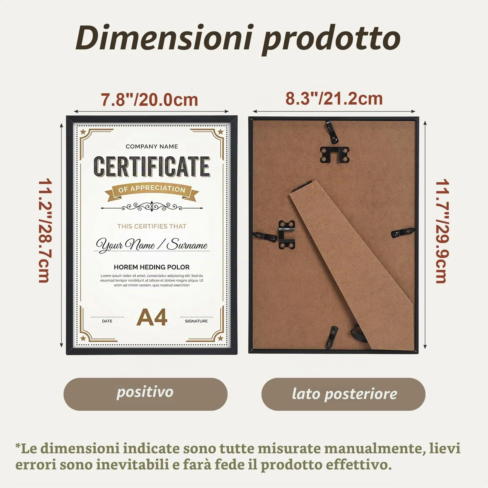 Giftgarden Cornice A4 in Alluminio Spazzolato Nero, Set da 1 - immagine 2