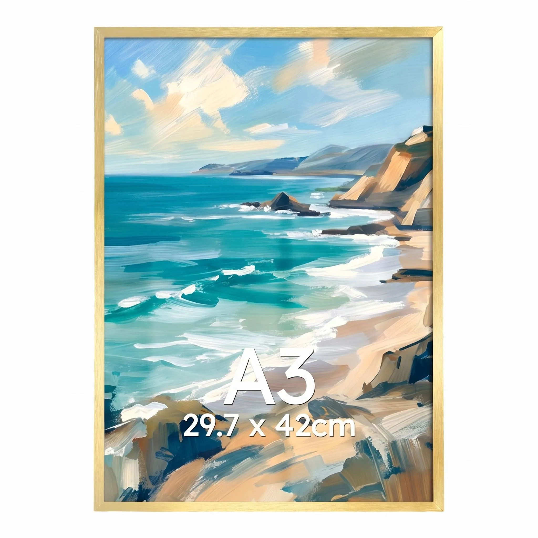 Giftgarden Cornice A3 in Alluminio Spazzolato Dorato, Set da 1 - immagine 1