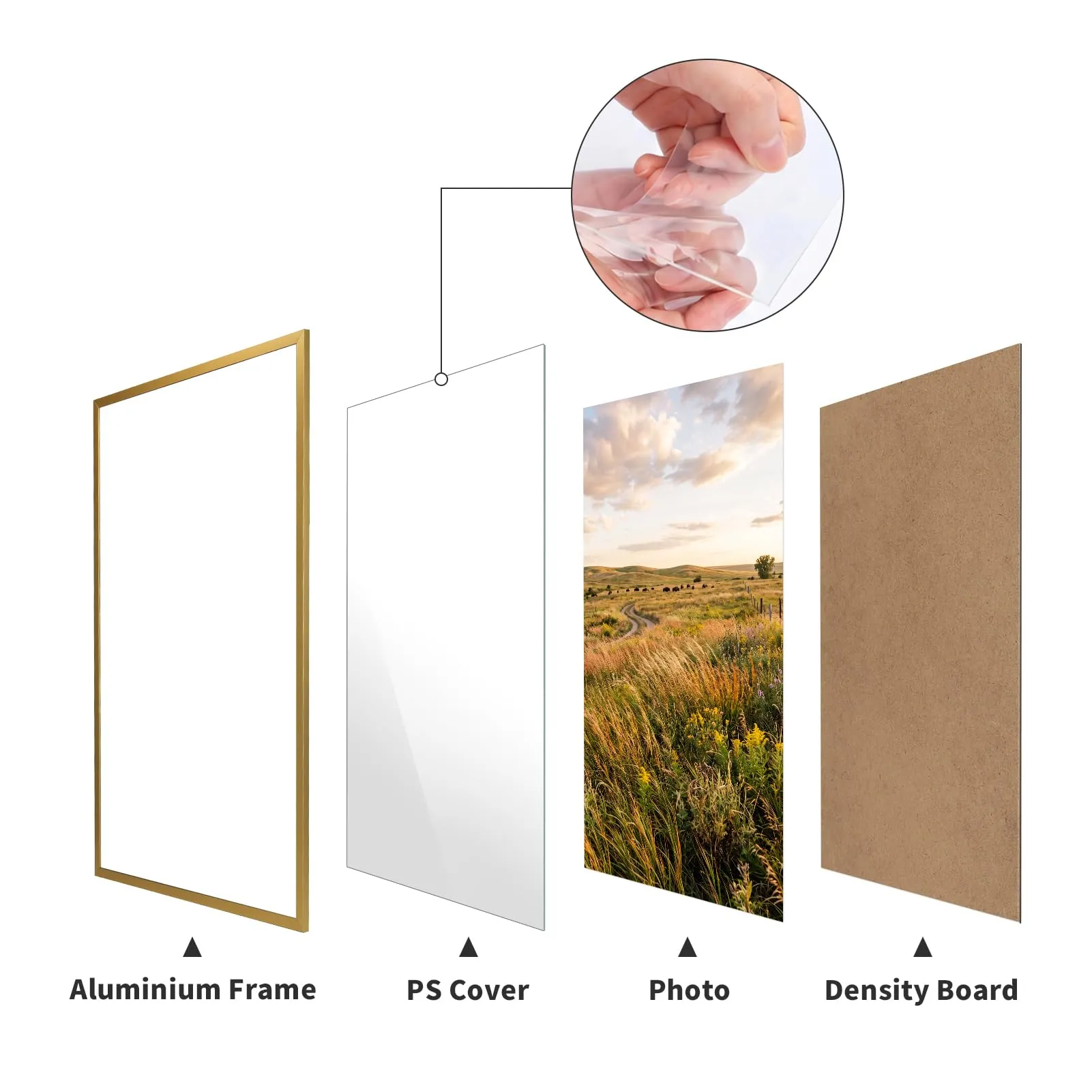 Giftgarden Cornice in Alluminio Dorata 60x90 cm - immagine 3