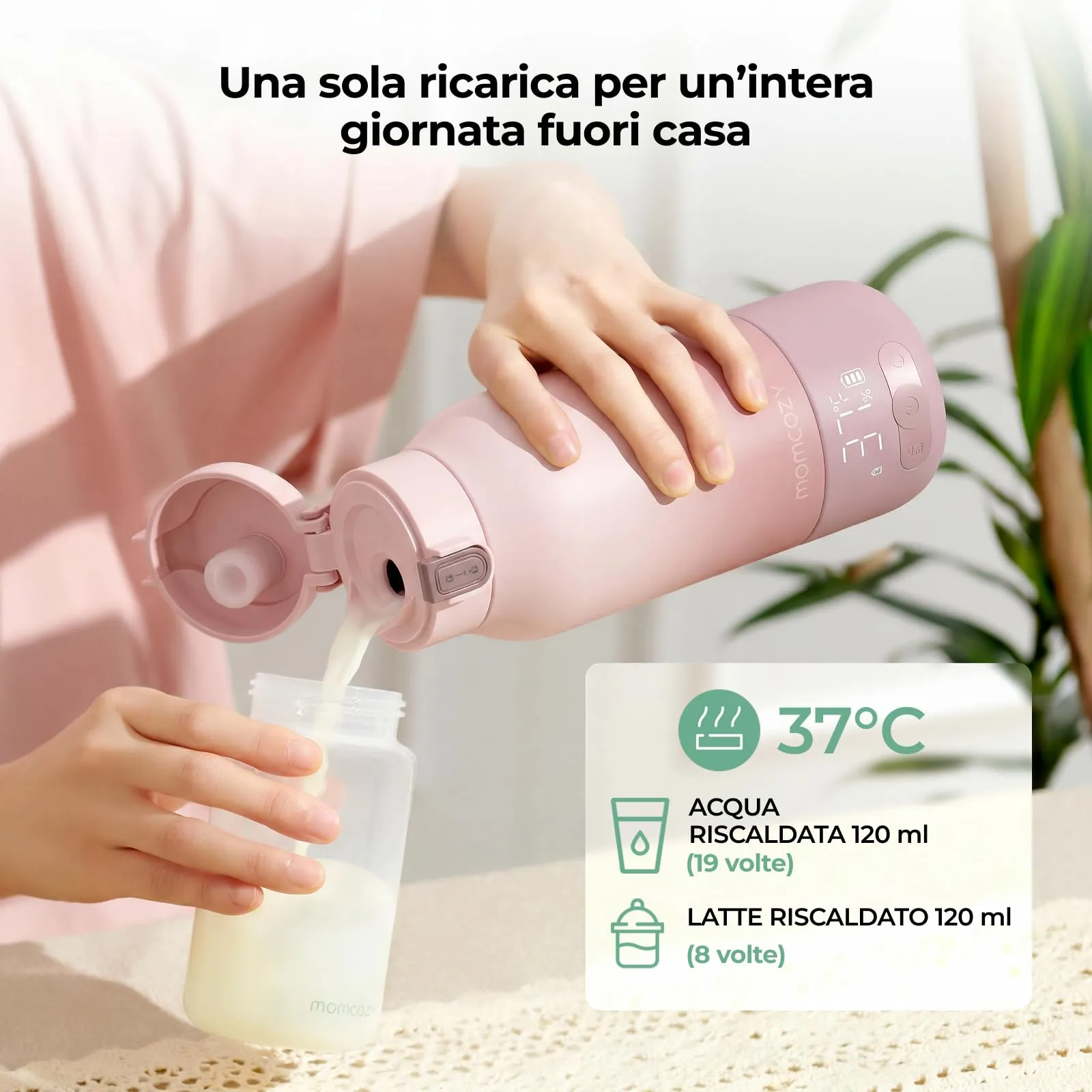 Momcozy Scaldabiberon Portatile Wireless MW05, Scalda Latte Materno e Acqua 500ml - immagine 4