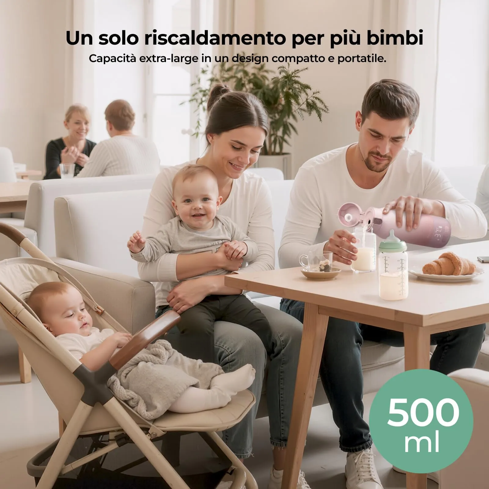 Momcozy Scaldabiberon Portatile Wireless MW05, Scalda Latte Materno e Acqua 500ml - immagine 5