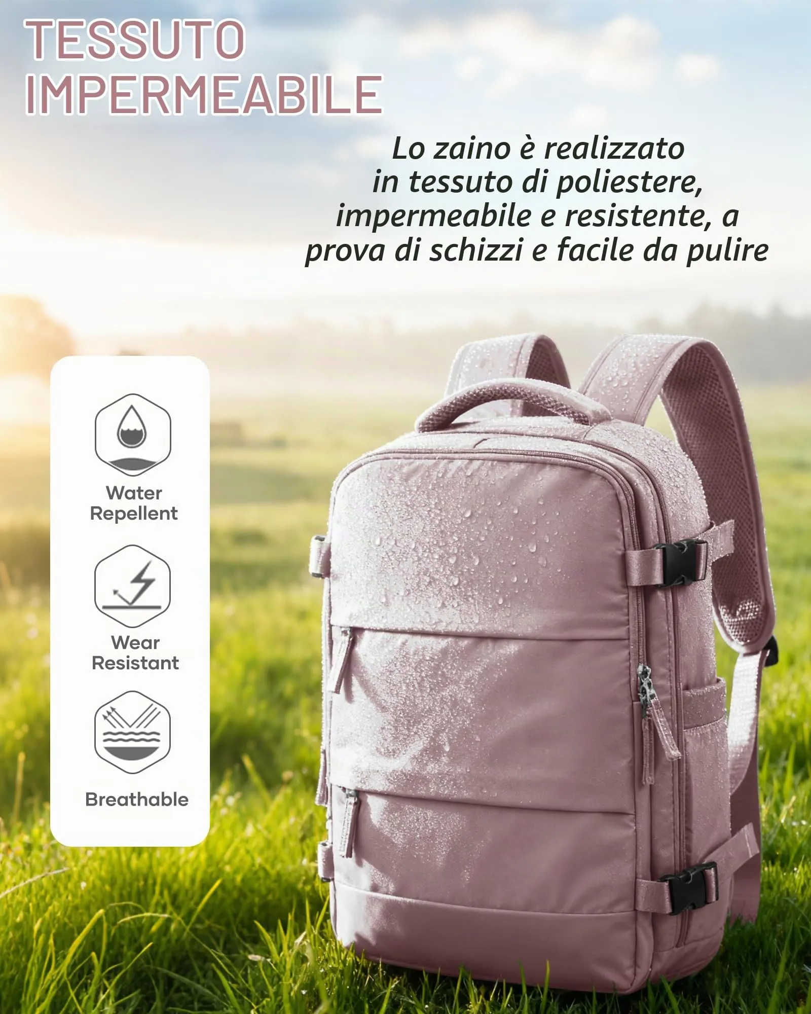 SZLX Zaino da Viaggio Sottovuoto con Pompa, Bagaglio a Mano Ryanair 40x30x20, Wizzair, Easyjet, Scomparto Laptop 14 Pollici e Porta Scarpe - immagine 9