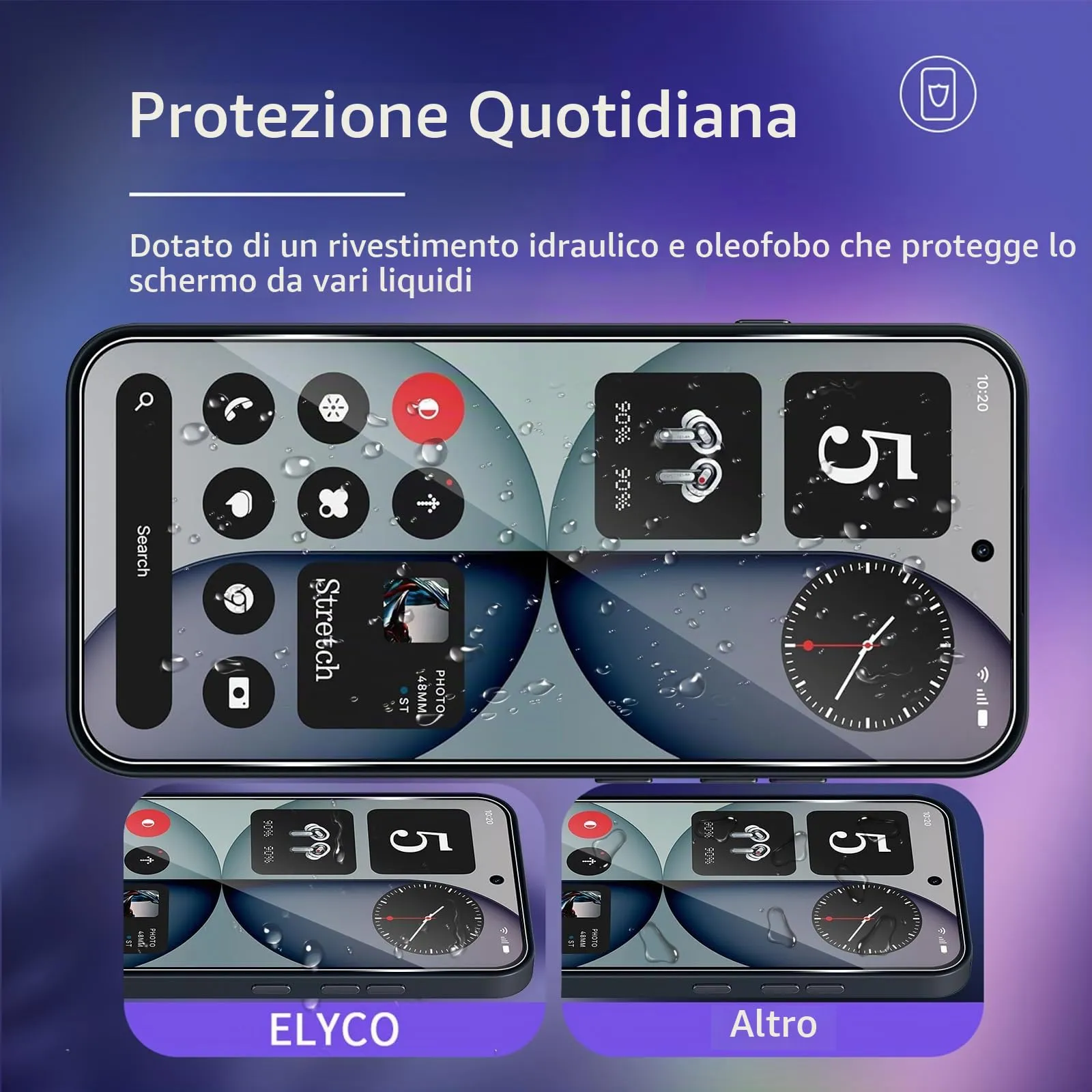 ELYCO Vetro Temperato per Nothing Phone 4A, 3+3 Pezzi - immagine 2