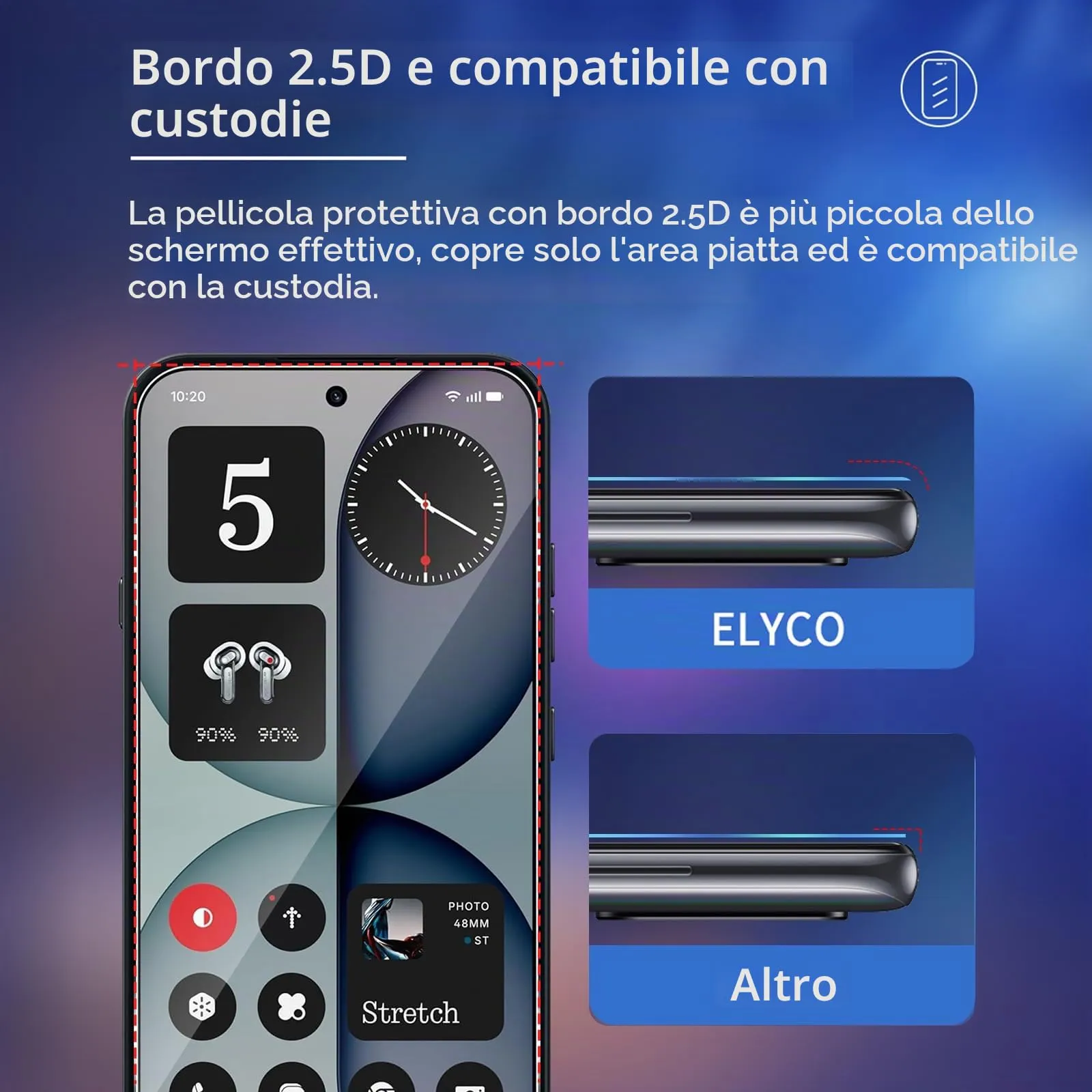 ELYCO Vetro Temperato per Nothing Phone 4A, 3+3 Pezzi - immagine 5