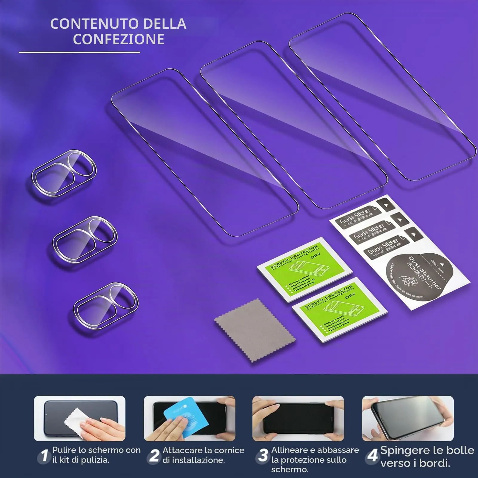 ELYCO Vetro Temperato per Nothing Phone 4A, 3+3 Pezzi - immagine 8