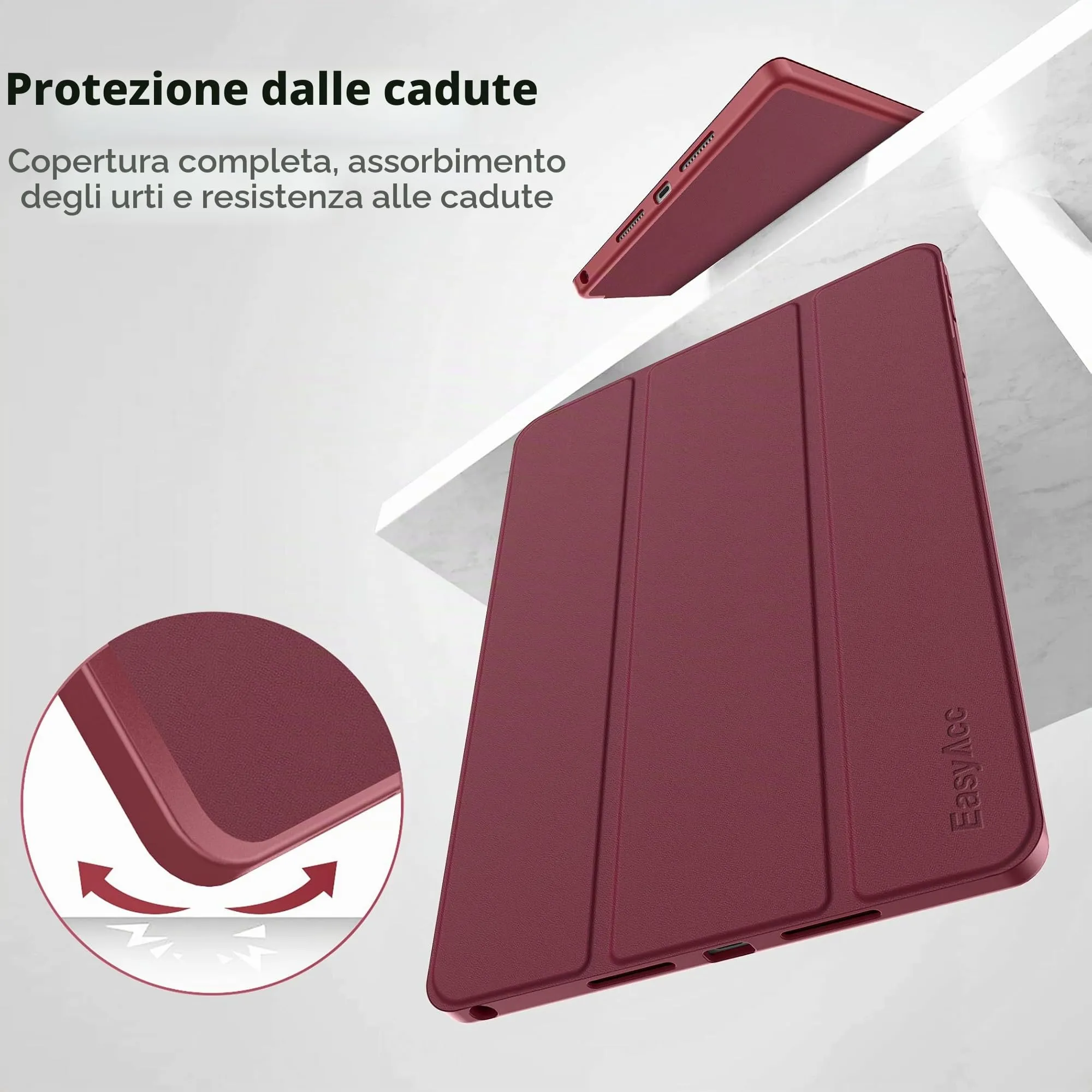 EasyAcc Cover per Lenovo Idea Tab 11 Pollici (TB336ZU/TB336FU) - Bordeaux - immagine 4