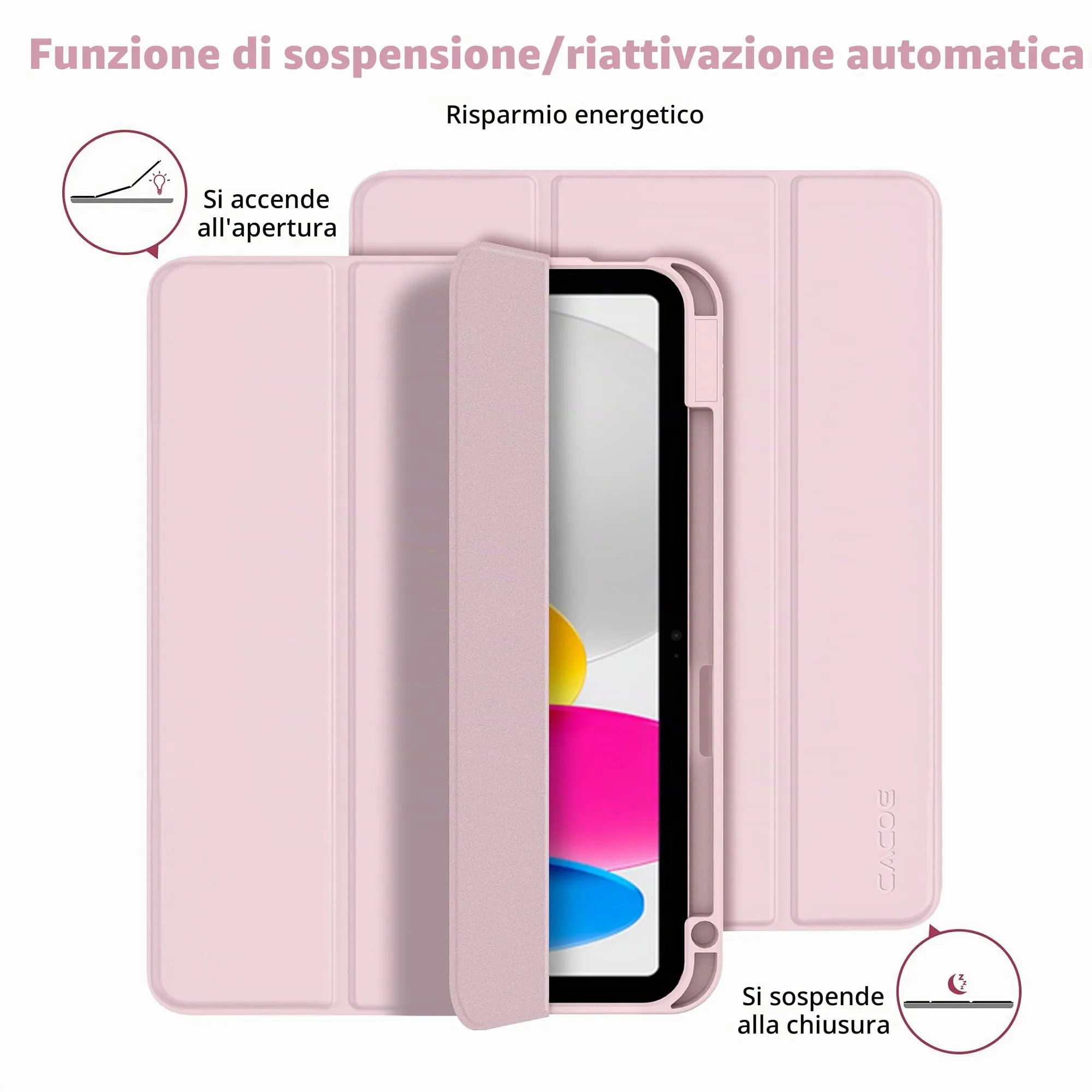 CACOE Cover per iPad 11 Generazione (2025) 11 pollici / iPad 10 Generazione (2022) 10.9 pollici (A2757/A2777) - immagine 3