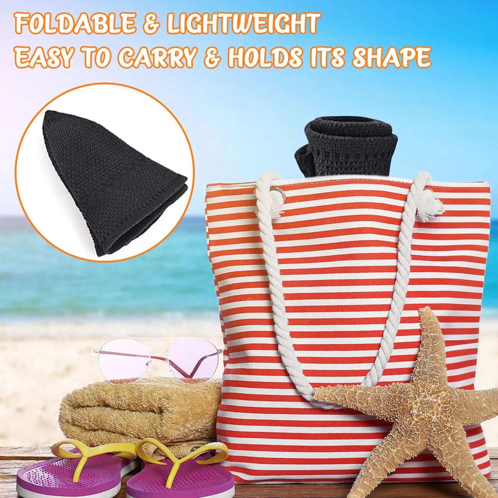 YEAMLTE Cappello di Paglia Donna Estivo Pieghevole, Nero - immagine 6