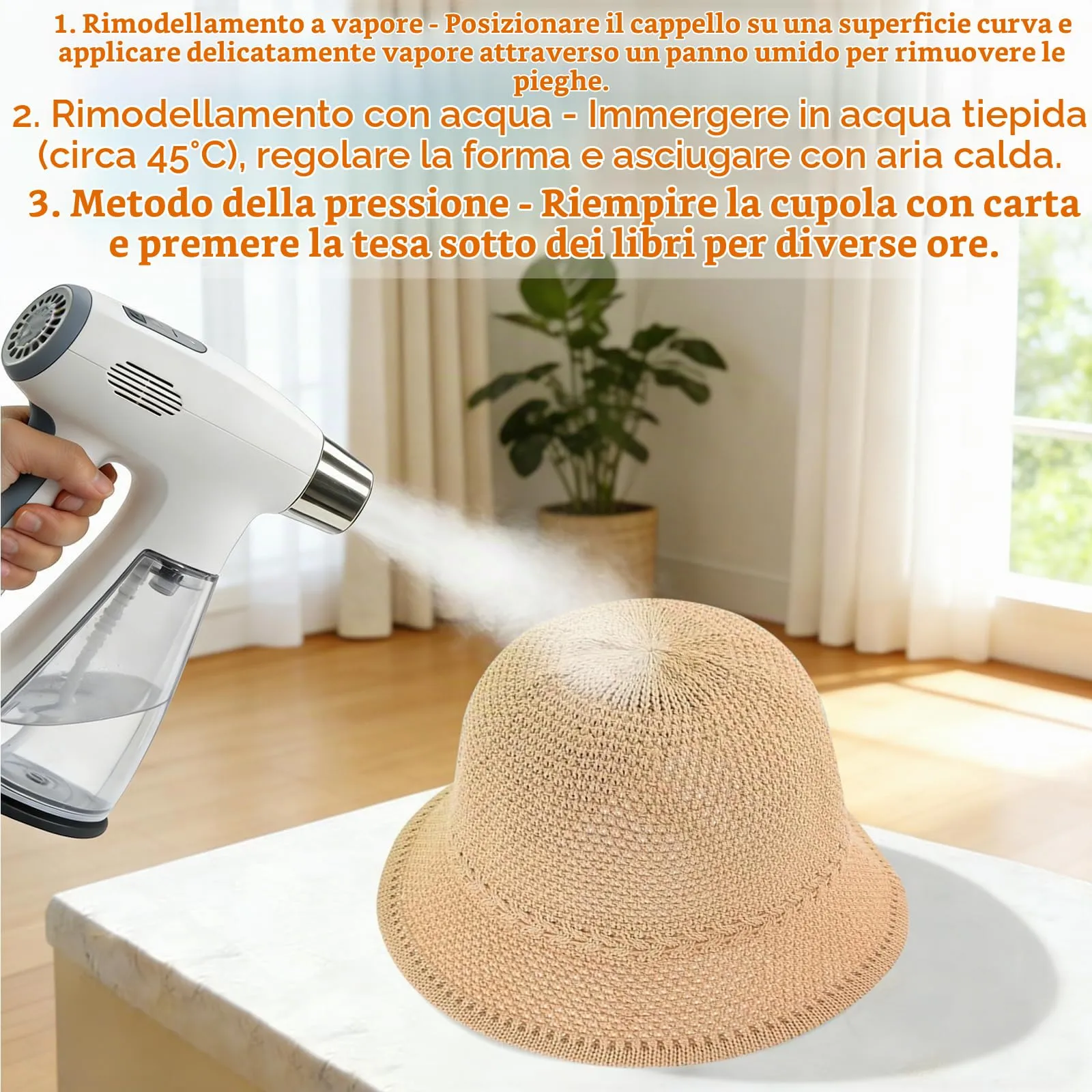 YEAMLTE Cappello di Paglia Donna Estivo da Spiaggia Pieghevole Kaki - immagine 7