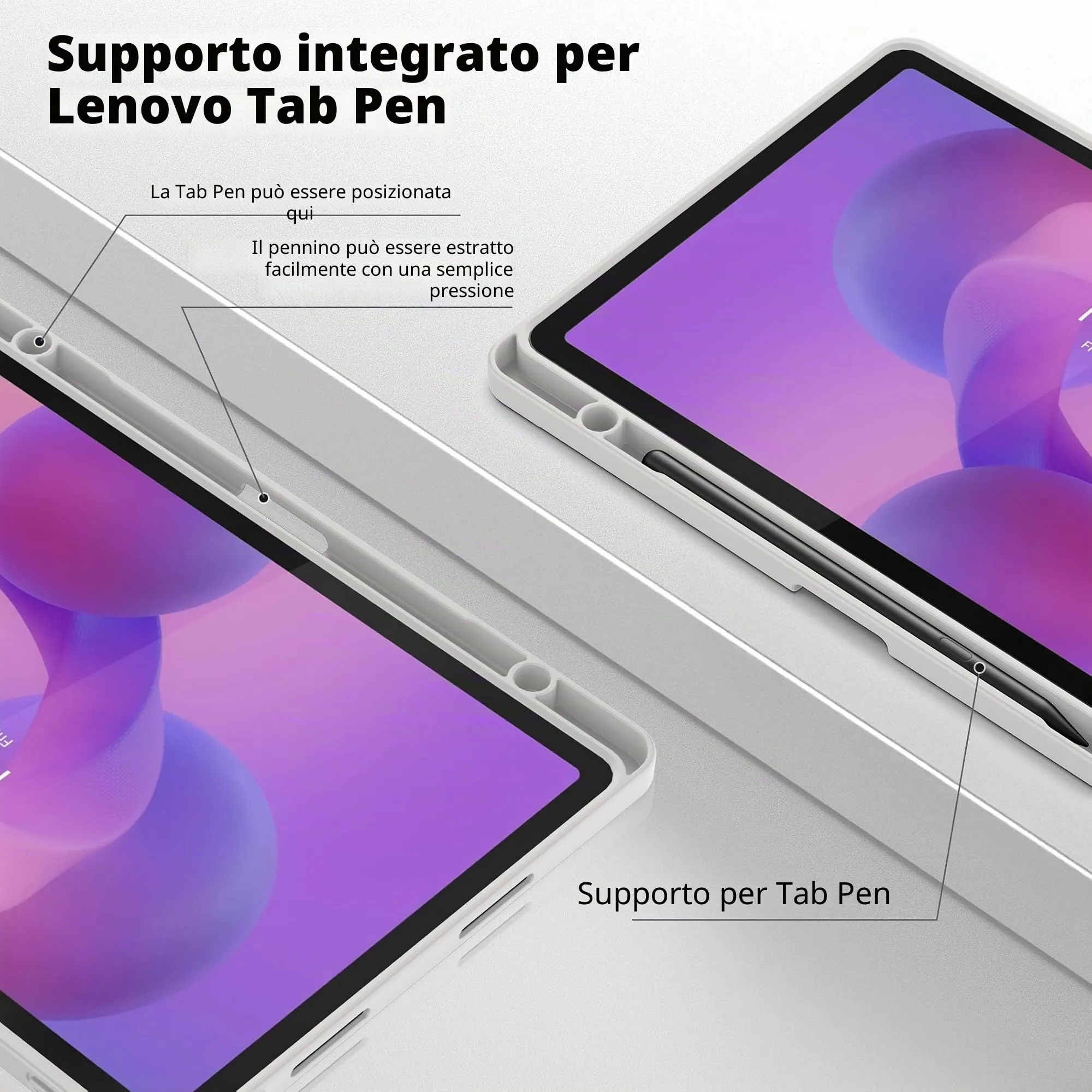 EasyAcc Cover per Lenovo Idea Tab 11 Pollici (TB336ZU/TB336FU) - Grigio Chiaro - immagine 7