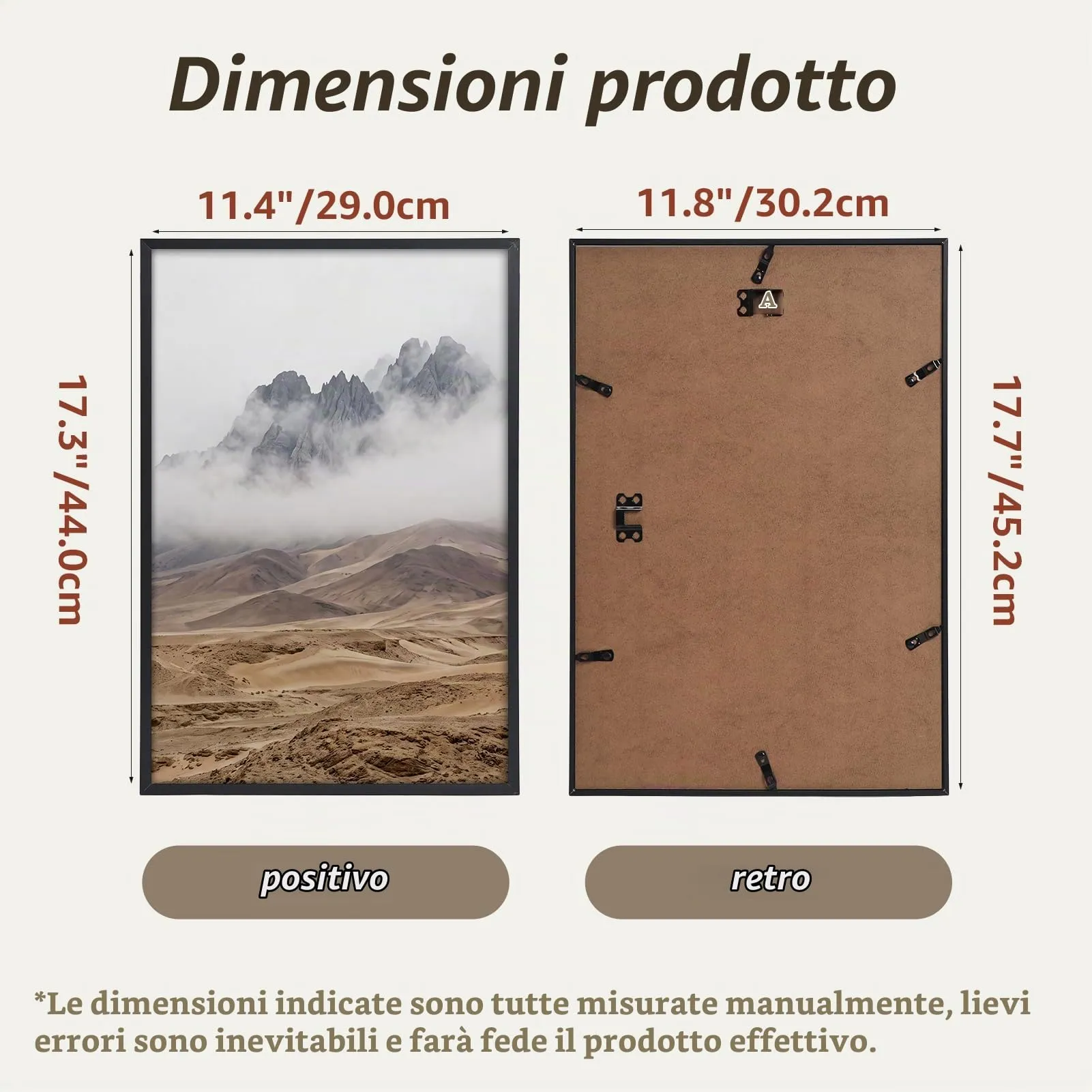 Giftgarden Cornice in Alluminio Spazzolato Nero 30x45cm, Set da 1 - immagine 2