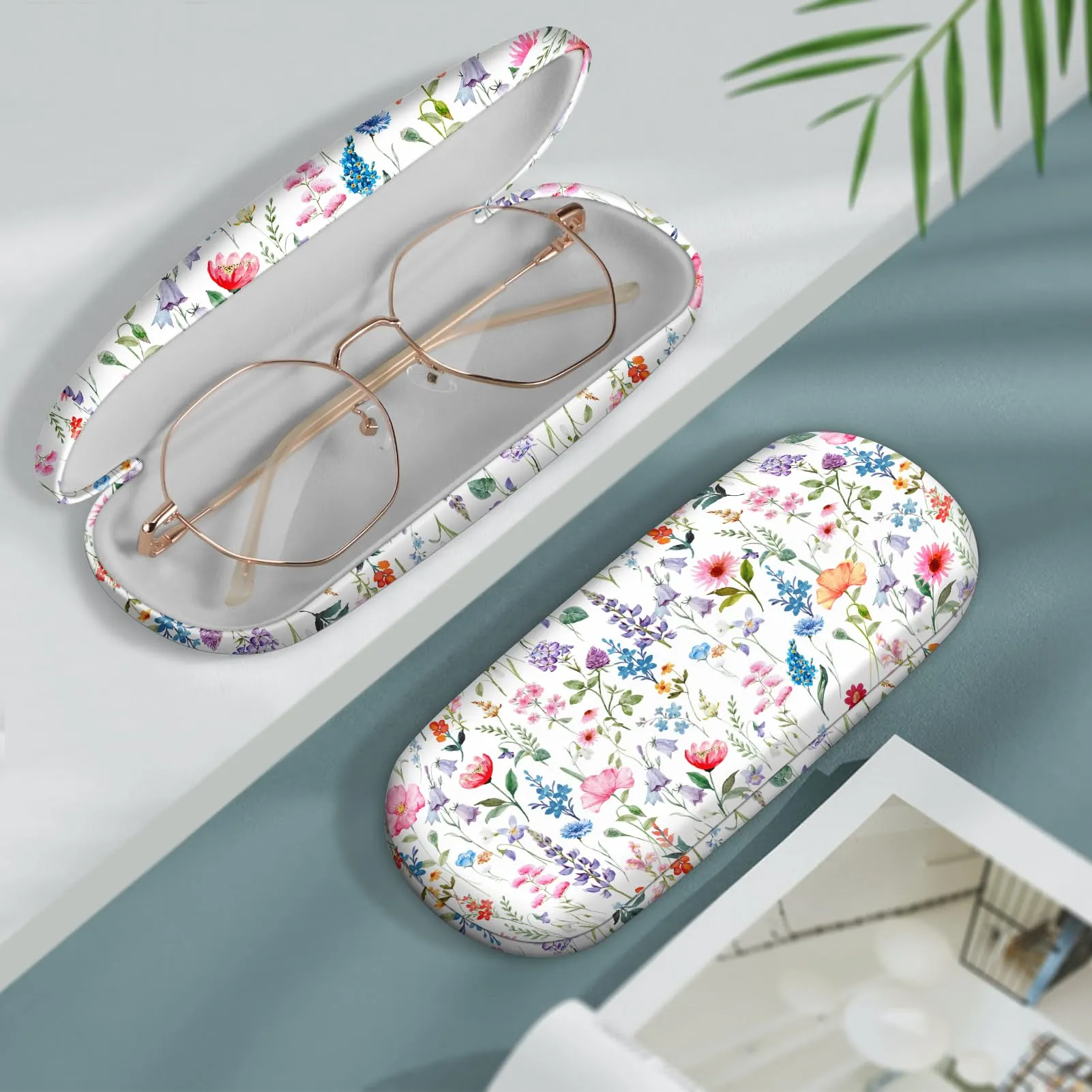 Fintie Custodia Occhiali Rigida Unisex Fantasia Floreale - immagine 2