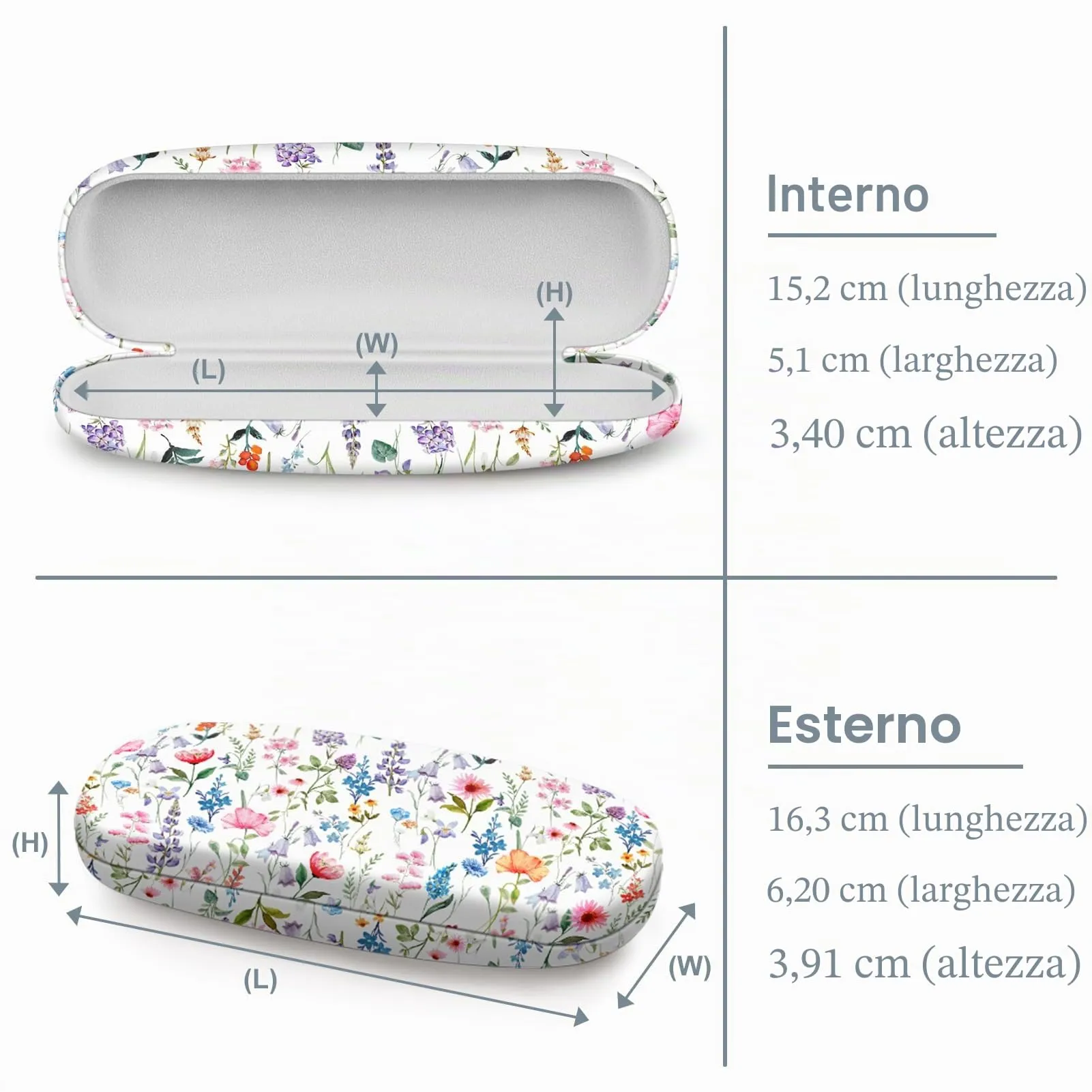 Fintie Custodia Occhiali Rigida Unisex Fantasia Floreale - immagine 3