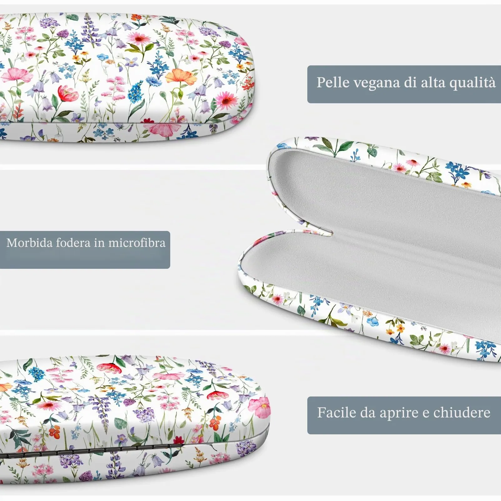 Fintie Custodia Occhiali Rigida Unisex Fantasia Floreale - immagine 5