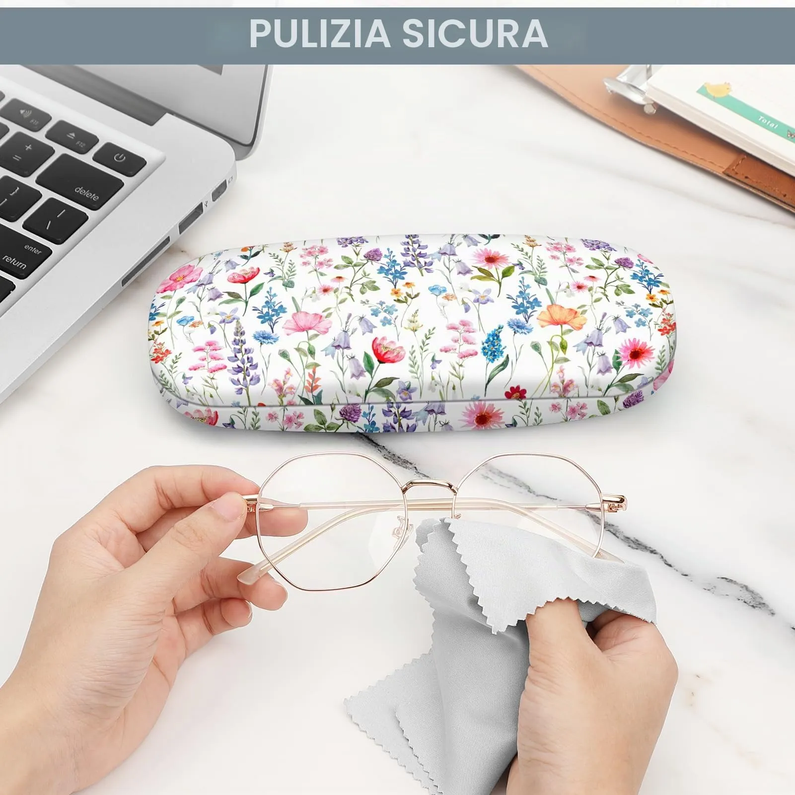 Fintie Custodia Occhiali Rigida Unisex Fantasia Floreale - immagine 7