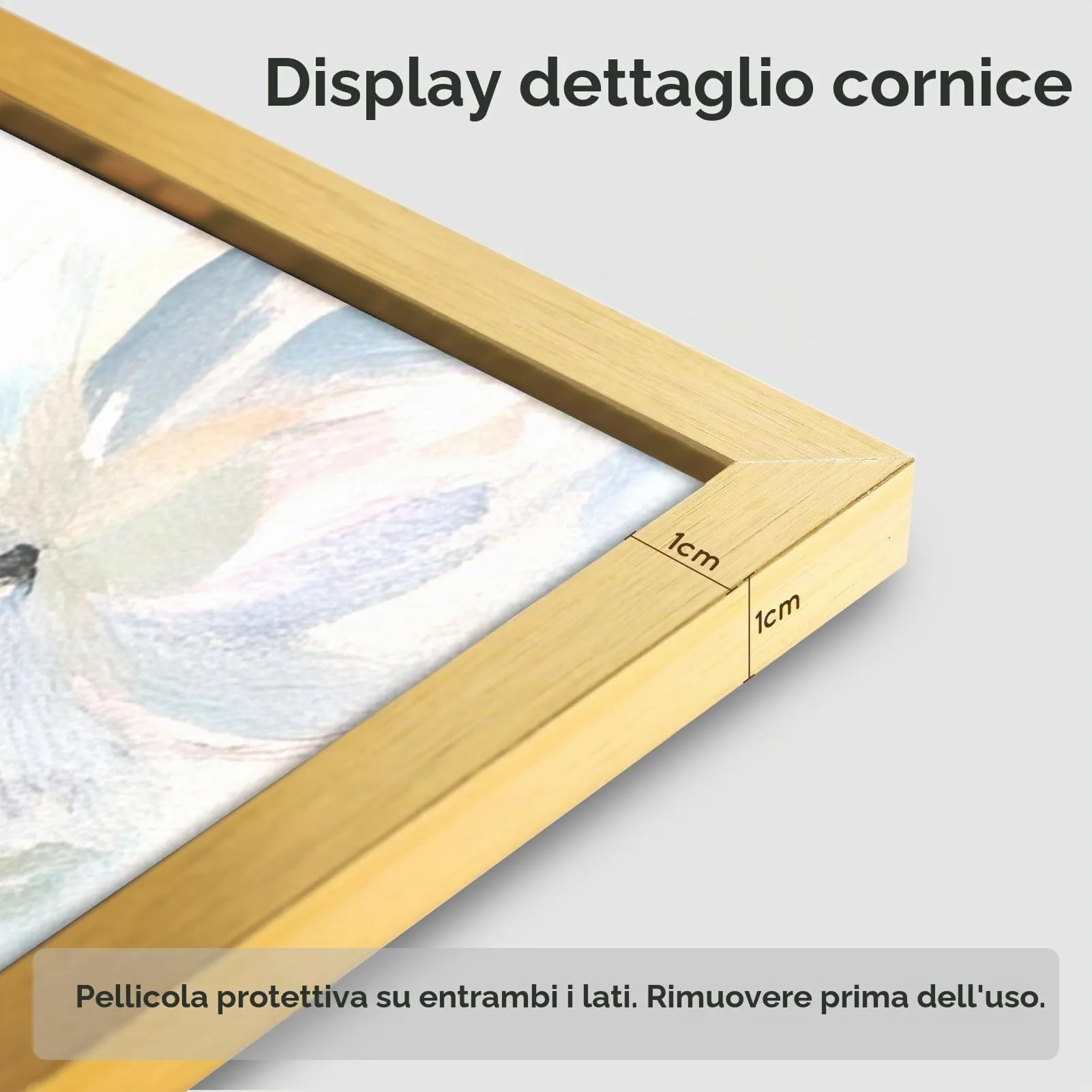Giftgarden Cornice in Alluminio Spazzolato Dorato 60x80 cm, Set da 1 - immagine 4