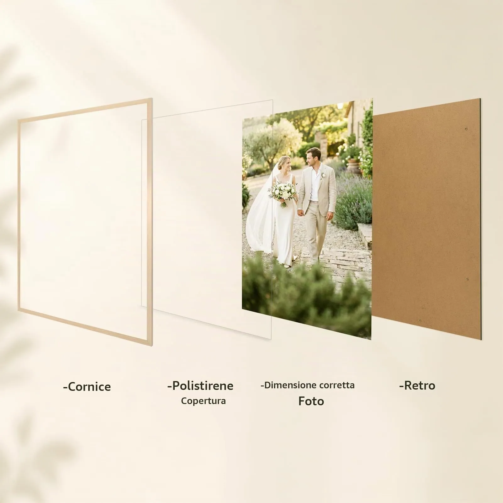 Giftgarden Cornice in Alluminio Colore Legno Naturale 60x80cm - immagine 4