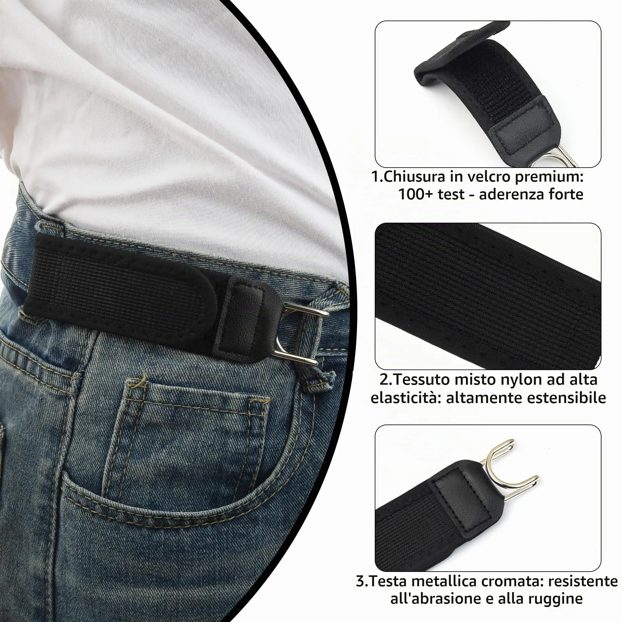 Dreaku Cintura Elastica Tattica senza Fibbia per Uomo e Donna - immagine 2