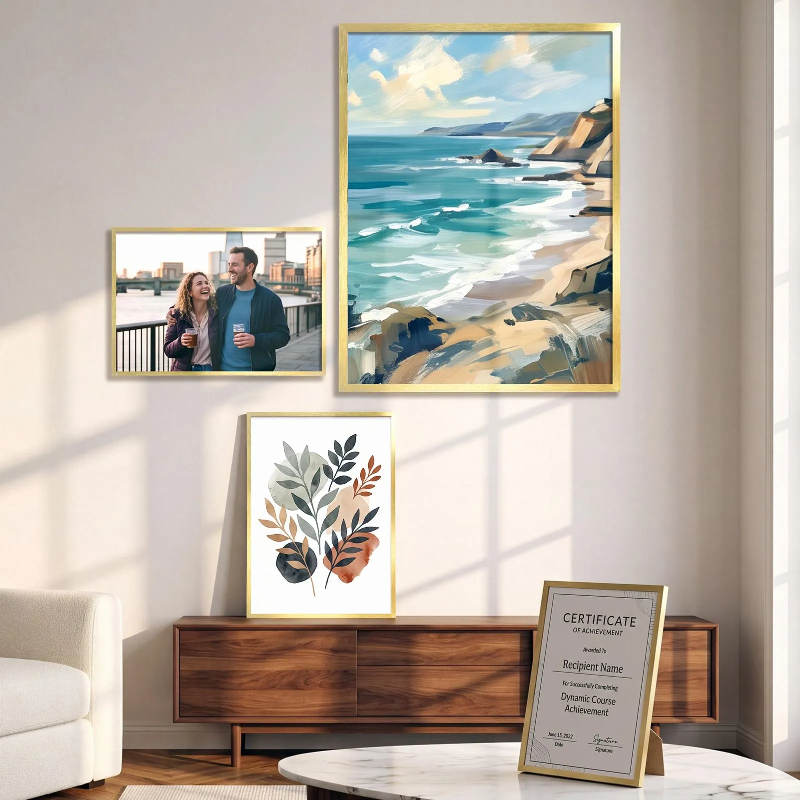 Giftgarden Cornice in Alluminio Spazzolato Dorato, 30x45 cm, Set da 1 - immagine 6