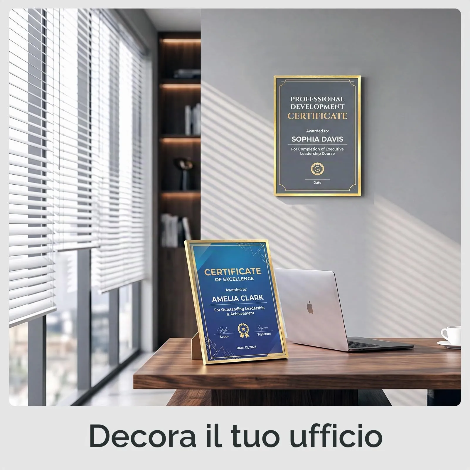 Giftgarden Cornice in Alluminio Spazzolato Dorato A4, Set da 1 - immagine 4