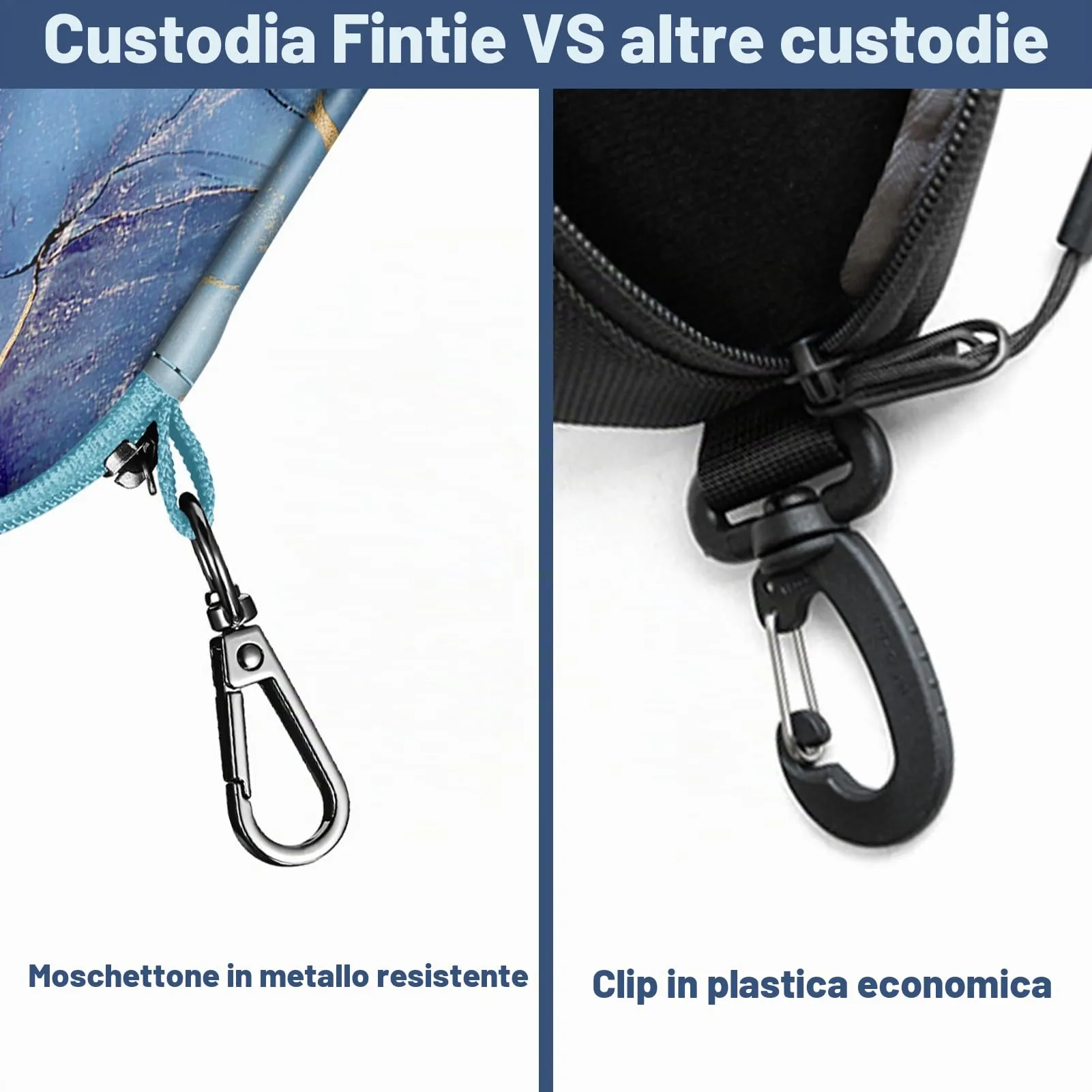 FINTIE Custodia Occhiali Rigida in EVA, Marmo Blu - immagine 6