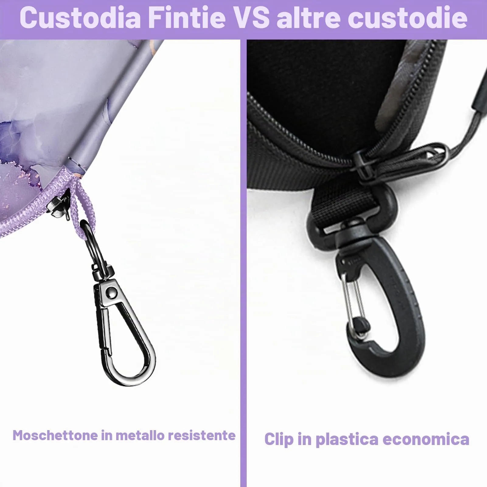 FINTIE Custodia Rigida per Occhiali da Sole e Vista, Marmo Viola - immagine 6