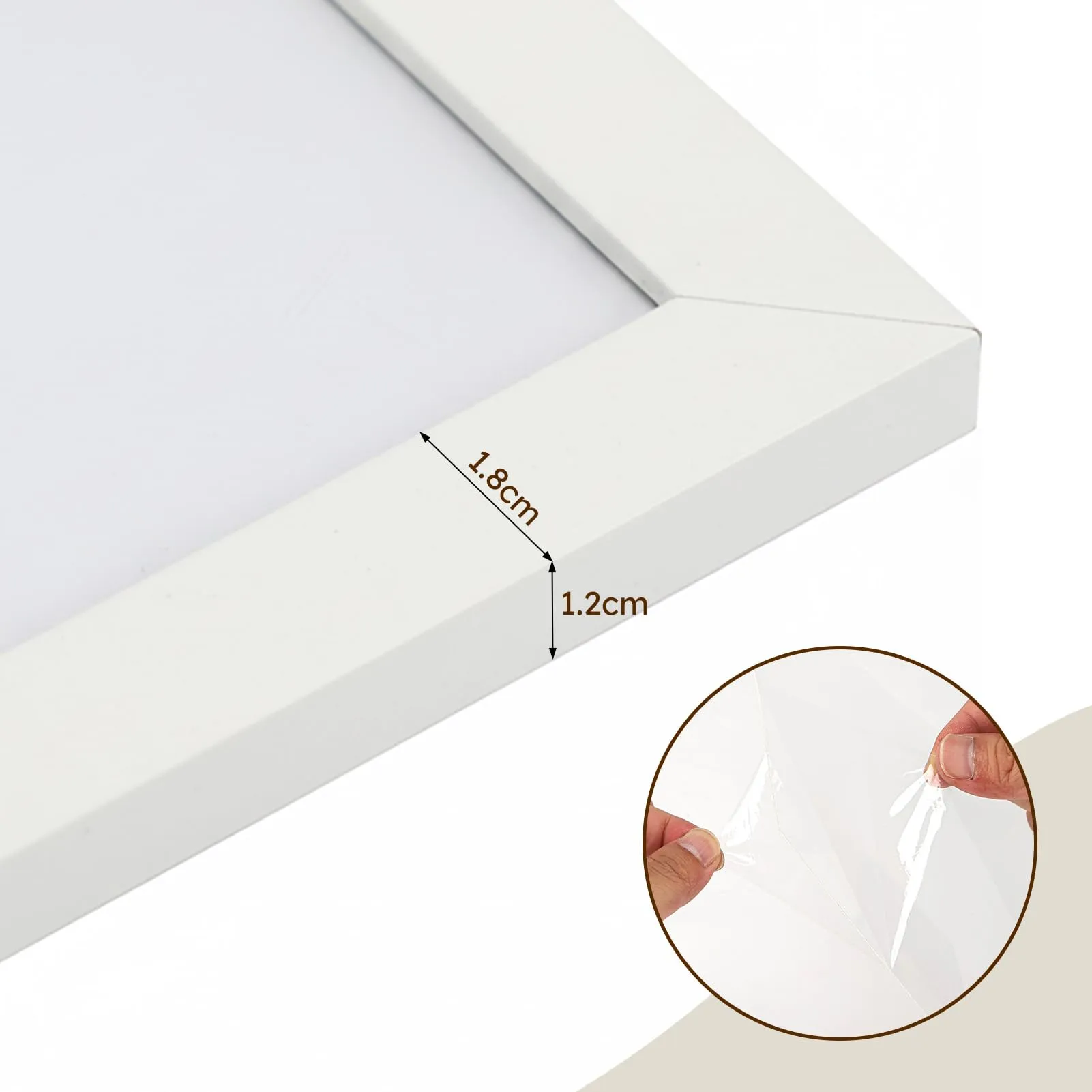 Hoikwo Cornice in Alluminio Bianca 50x70, Set di 3 - immagine 6