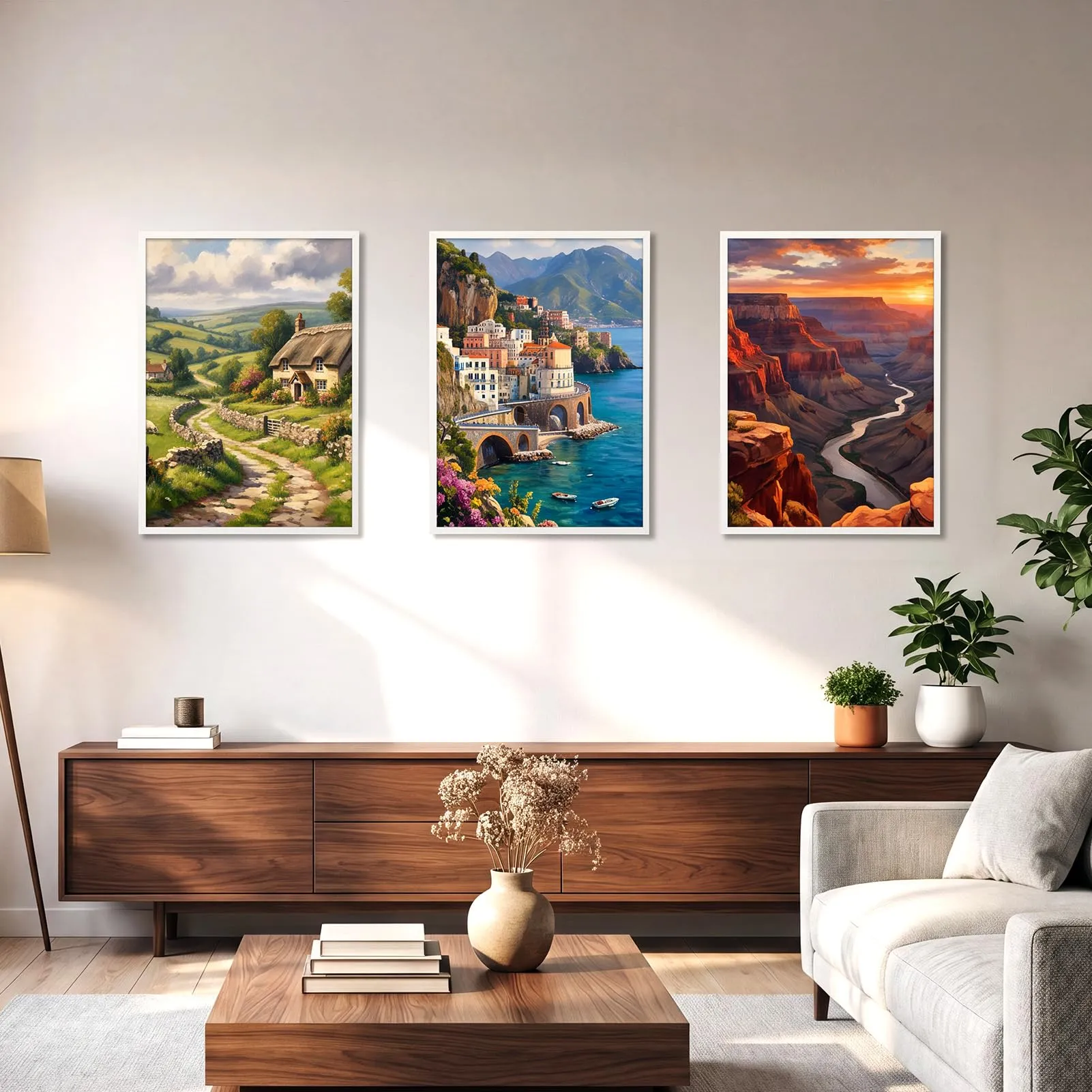 Hoikwo Cornice in Alluminio Bianca 50x70, Set di 3 - immagine 7