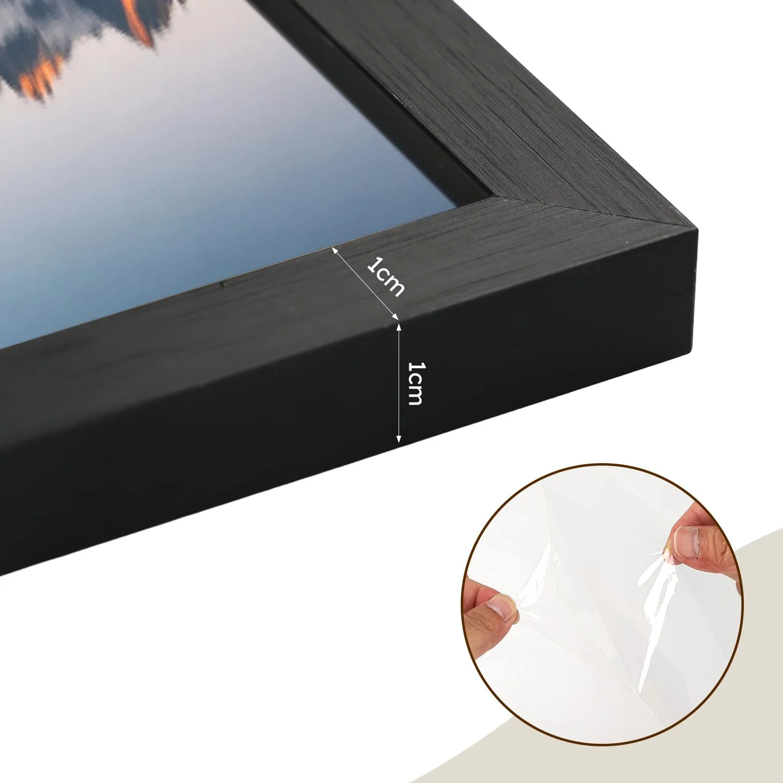 Hoikwo Cornice in Alluminio Nero 60x80, Set di 3 - immagine 6