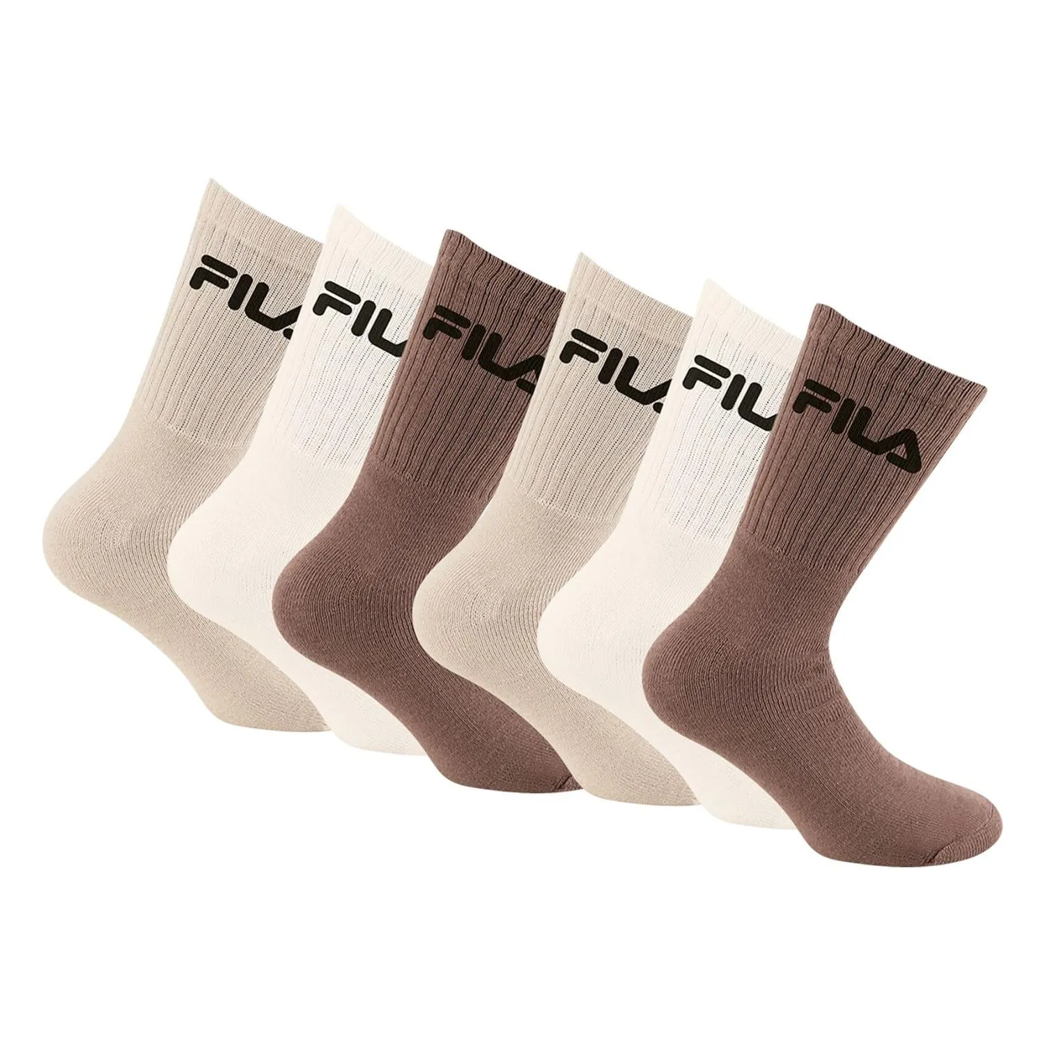 Fila Calzini Uomo e Donna, Cotone Set di 6, 43-46, Beige MO - immagine 1