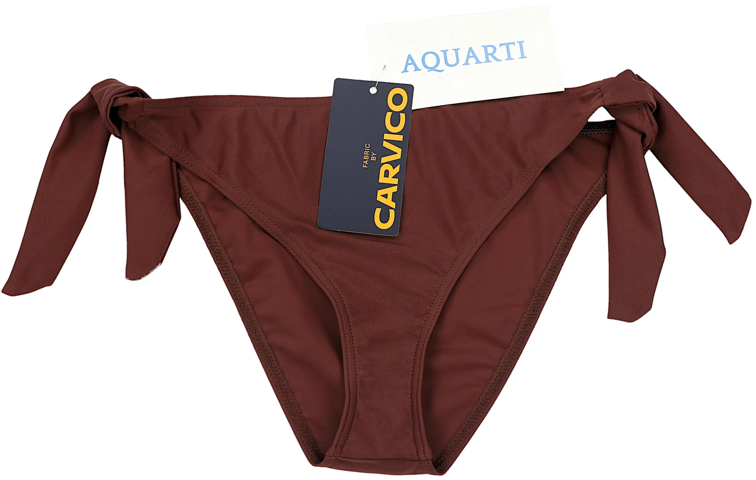 Aquarti Slip Costume Donna con Lacci Laterali, Marrone Cioccolato, 48 - immagine 4