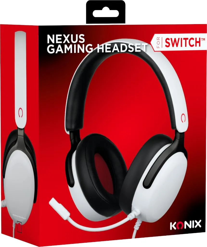 Konix Nexus Cuffie Gaming per Nintendo Switch, Altoparlanti 40 mm, Microfono, Jack 3,5 mm, Bianco - immagine 6