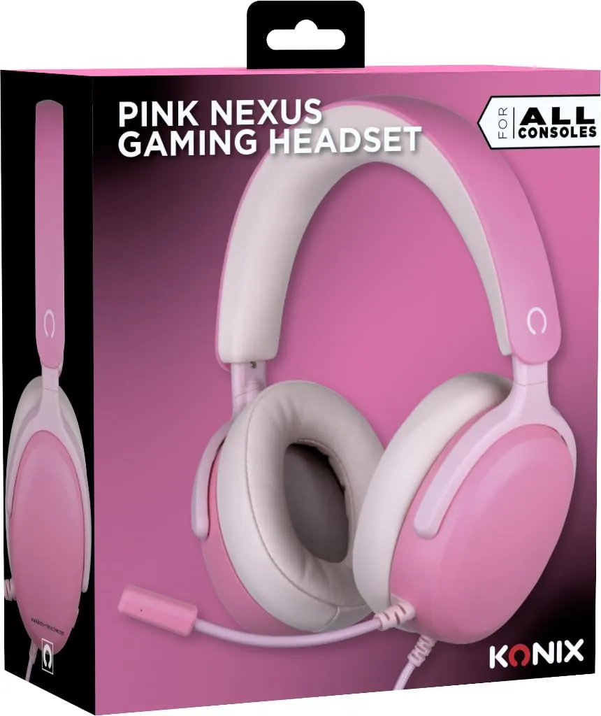 Konix Nexus Cuffie da gioco circumaurali per Nintendo Switch 2, PS5 e Xbox Series X|S, Rosa - immagine 9