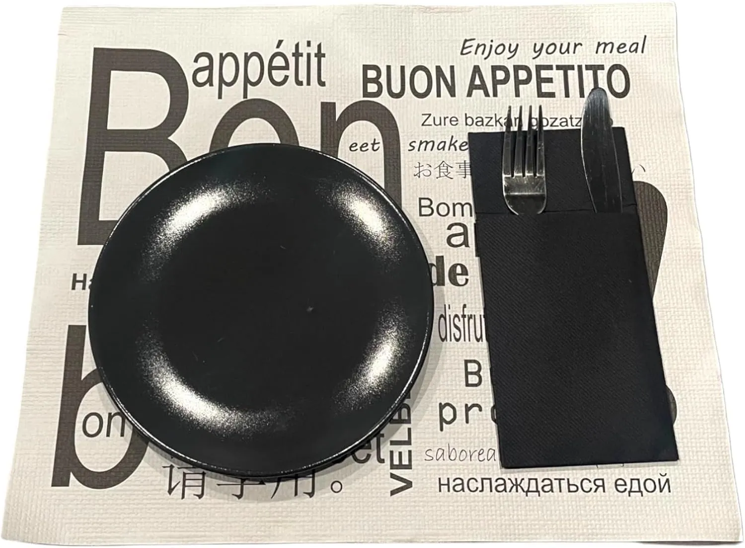 Generico Tovagliette Sottopiatti Bon Appetit in Carta Goffrata, 33x40 cm, 250 Pezzi - immagine 3