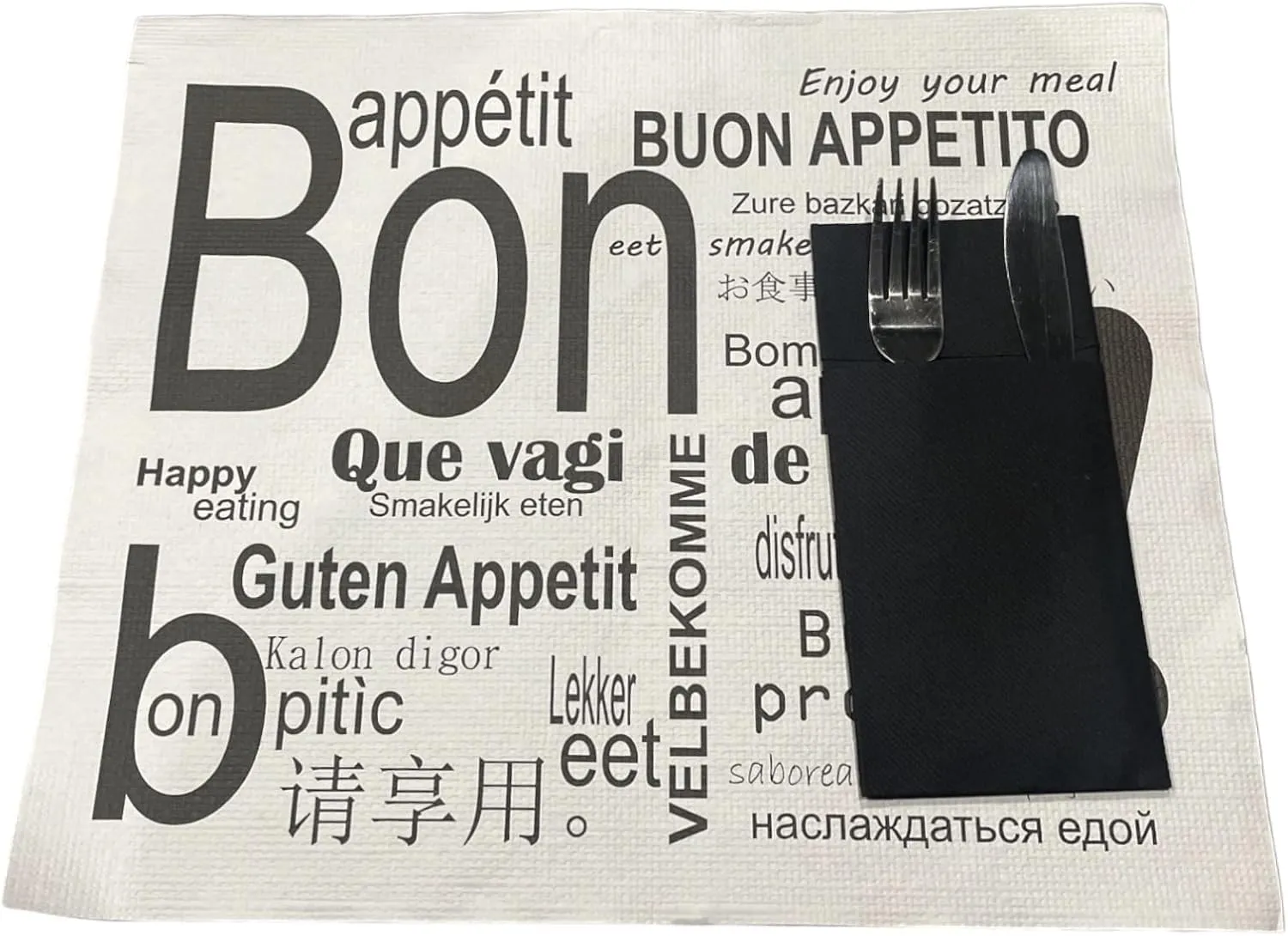 Generico Tovagliette Sottopiatti Bon Appetit in Carta Goffrata, 33x40 cm, 250 Pezzi - immagine 4