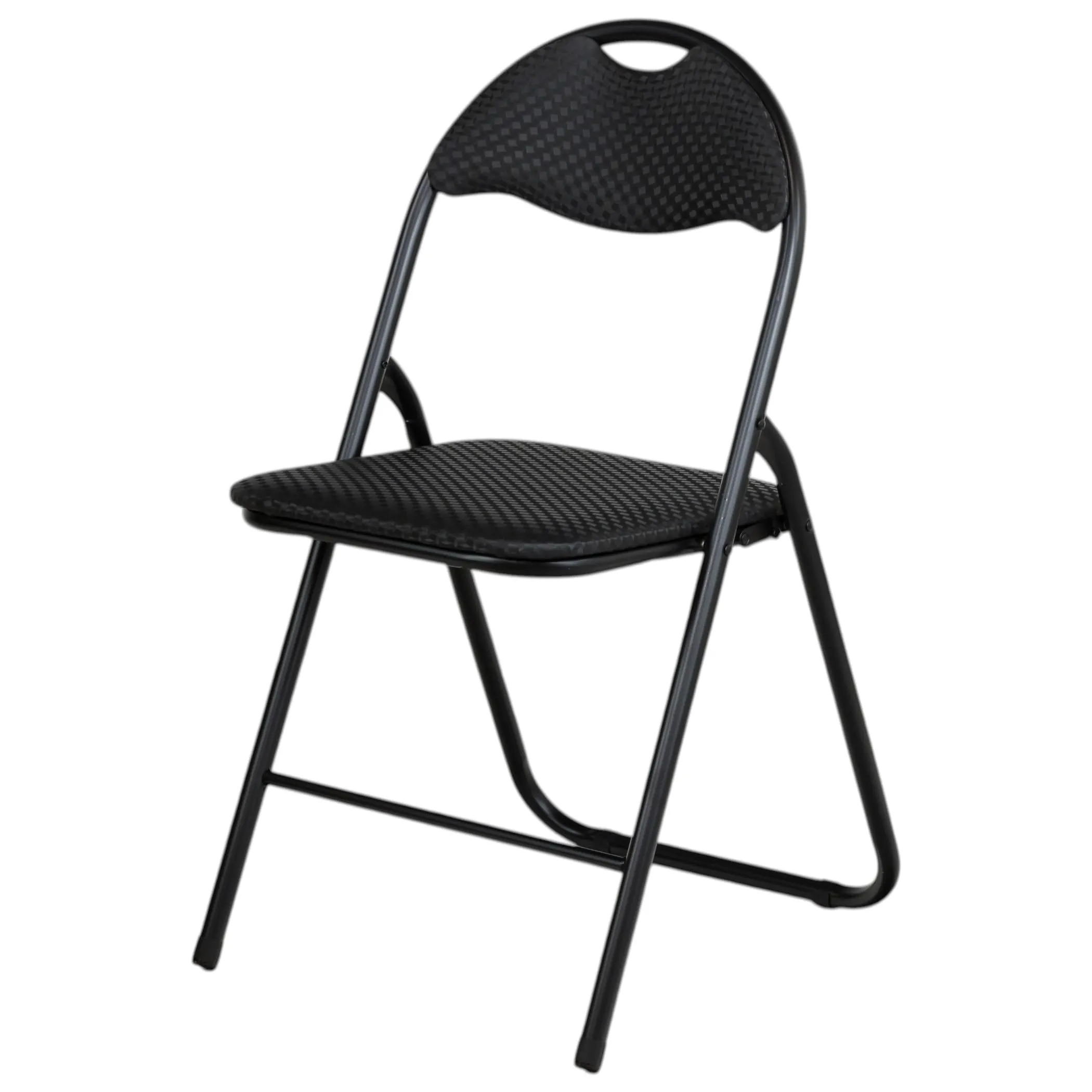 Totò Piccinni Sedie Pieghevoli in Metallo e Ecopelle, Black/Nero Geometric (Set di 4) - immagine 2