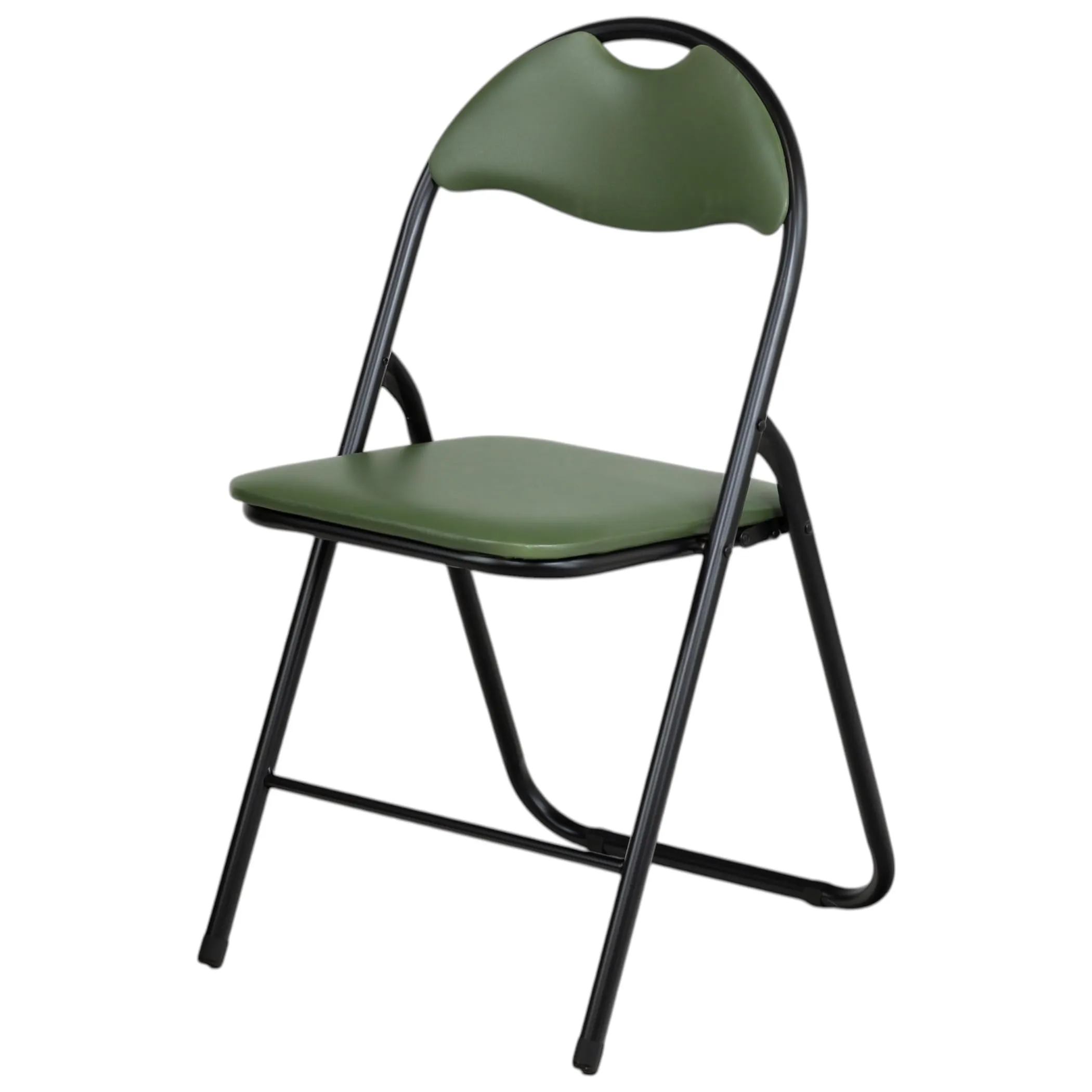 Totò Piccinni Sedie Pieghevoli in Metallo Imbottite in Ecopelle, Set di 6, Black/Verde Felce - immagine 2